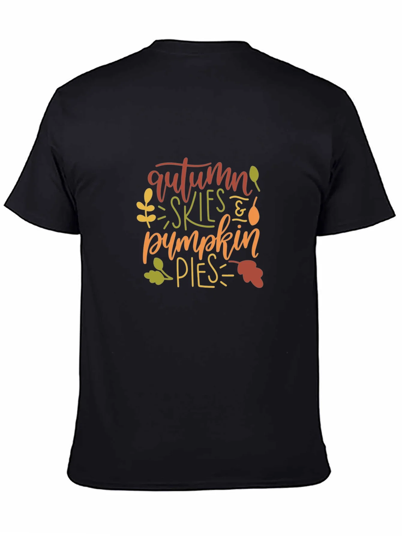 Autumn Skies & Pumpkin Pies Black T-Shirt