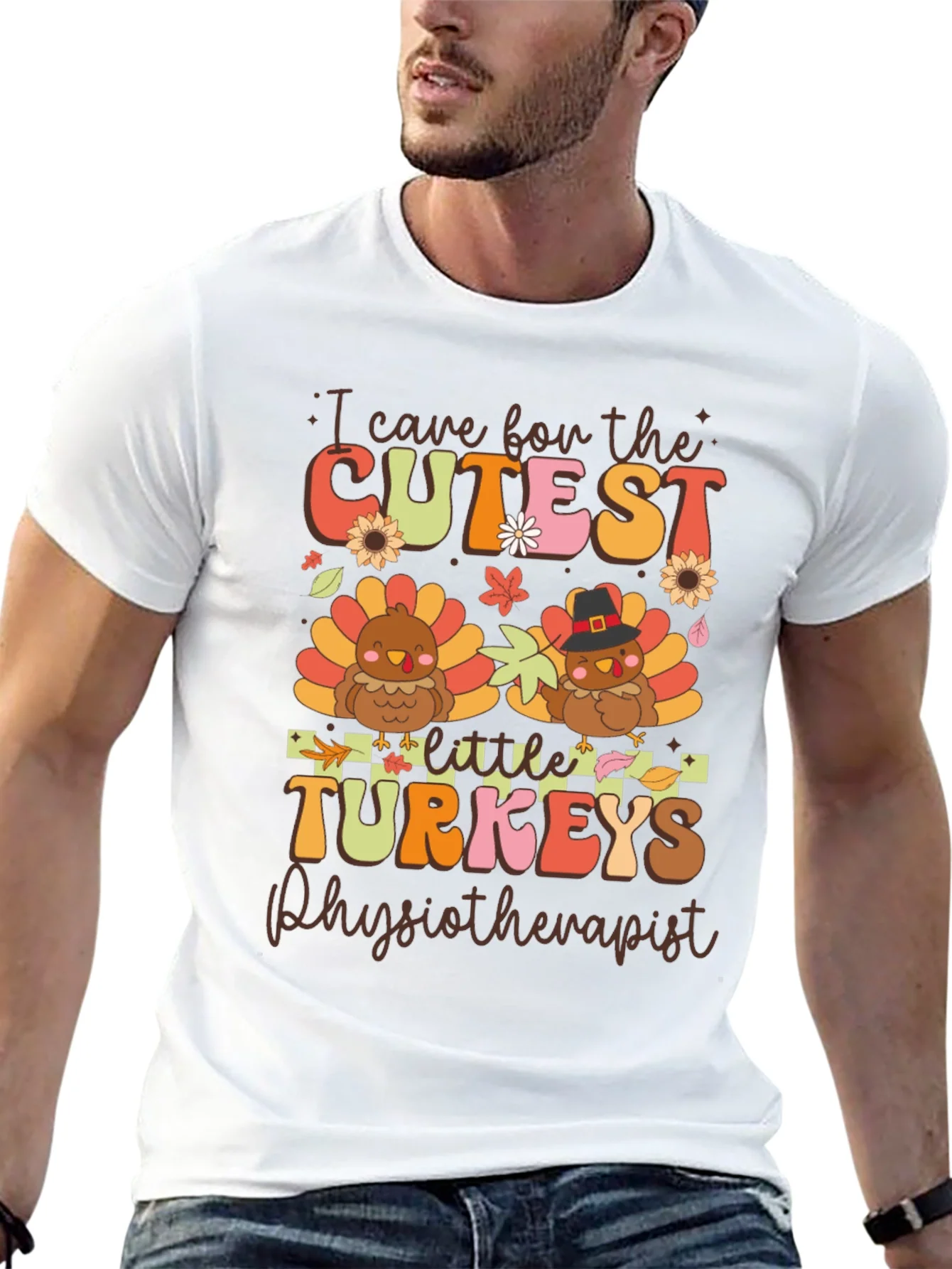 Cute Thanksgiving Physiotherapist Turkey T-Shirt