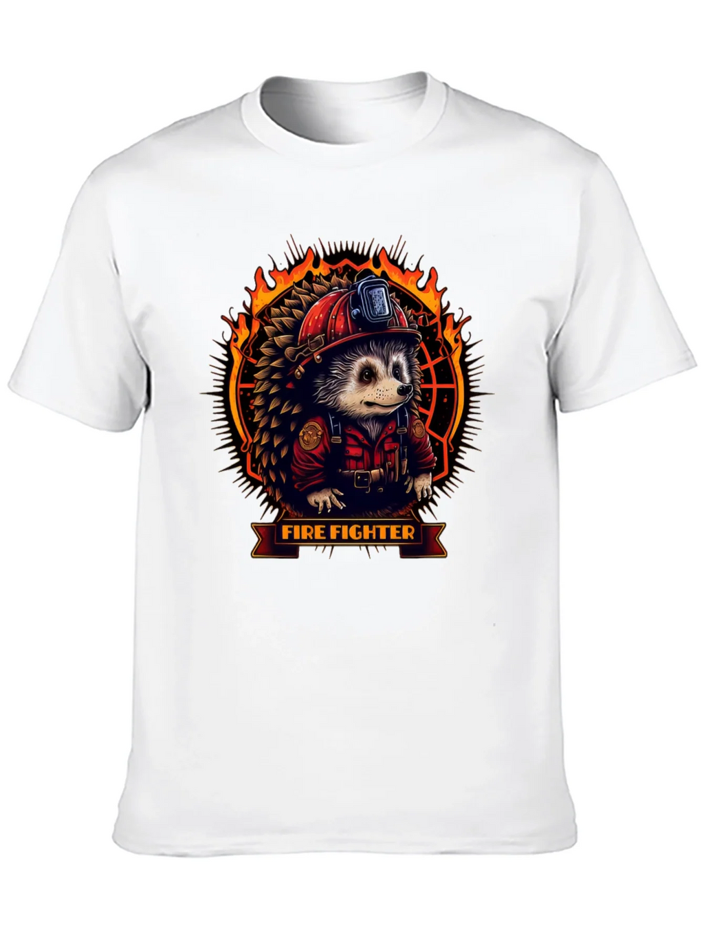 Firefighter Hedgehog Graphic Tee