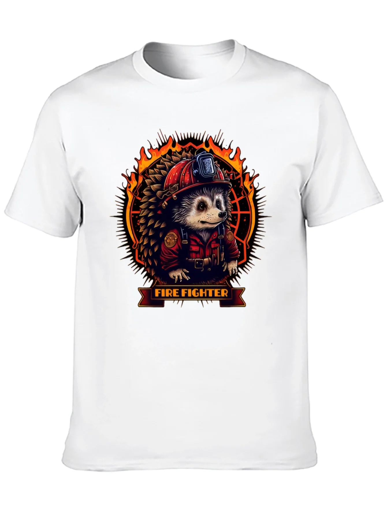 Firefighter Hedgehog Graphic Tee