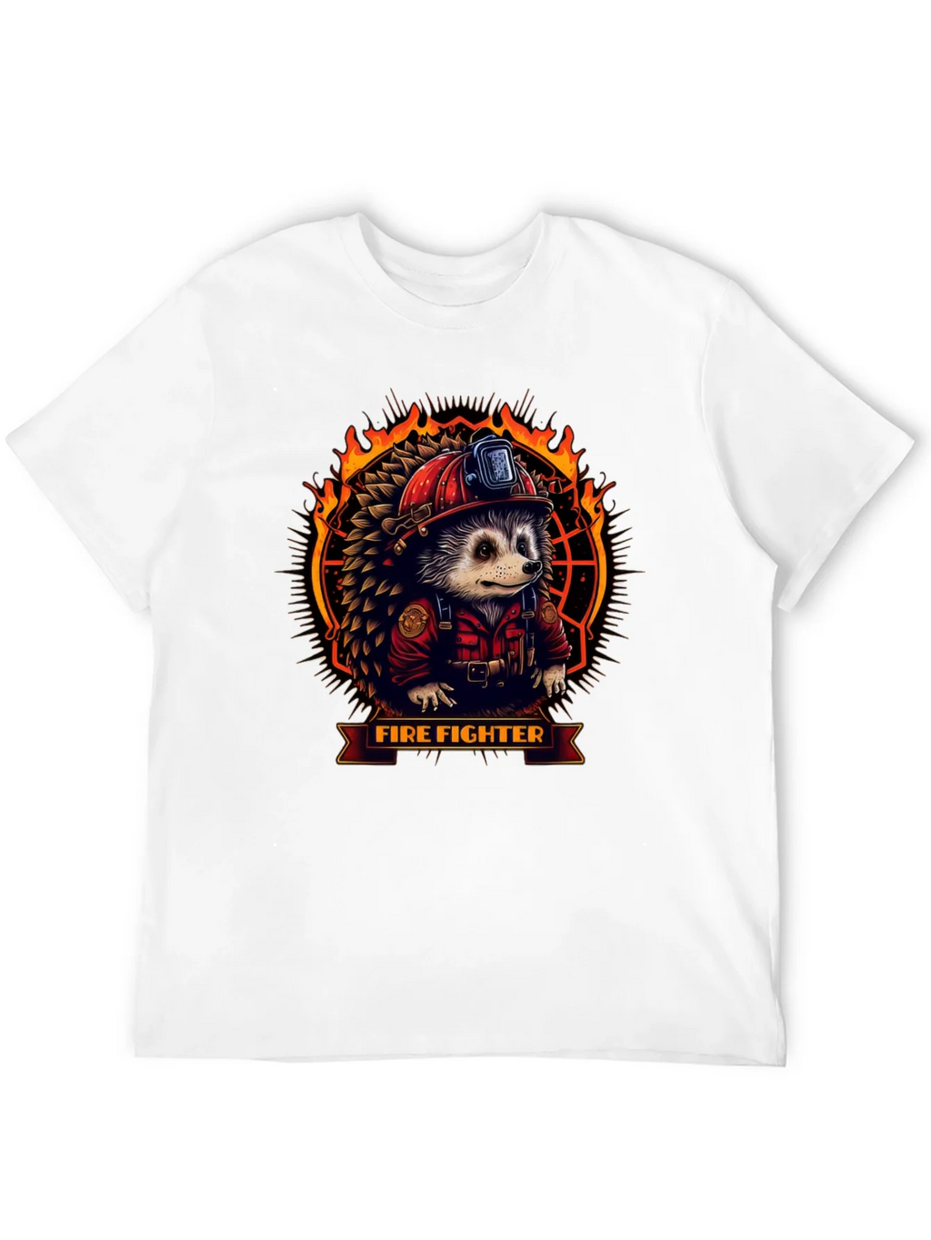 Firefighter Hedgehog Graphic Tee