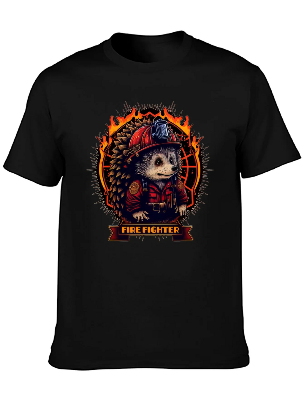 Firefighter Hedgehog Graphic Tee