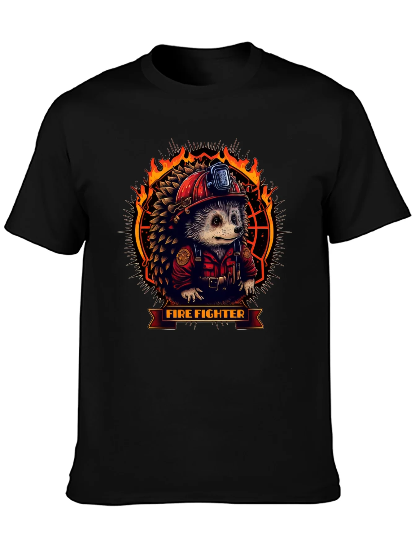 Firefighter Hedgehog Graphic Tee