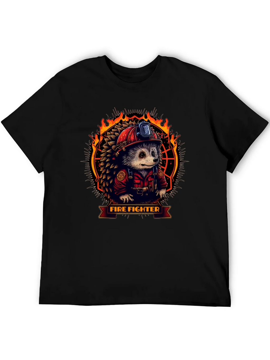 Firefighter Hedgehog Graphic Tee