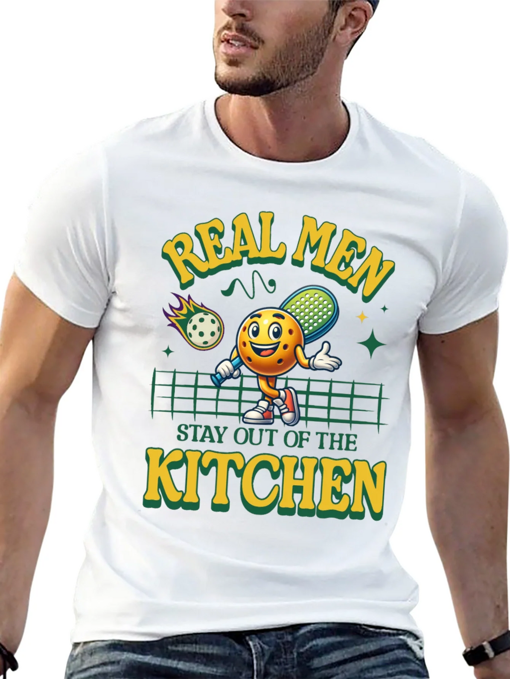 Real Men Pickleball Graphic Tee