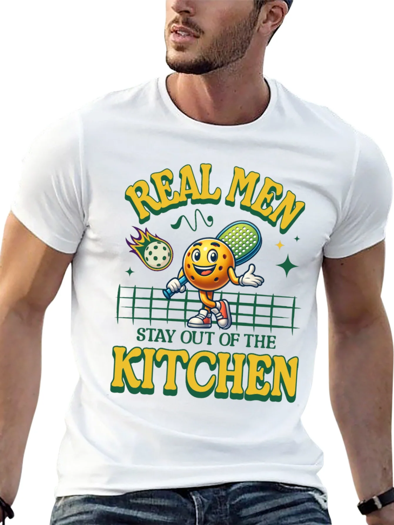 Real Men Pickleball Graphic Tee