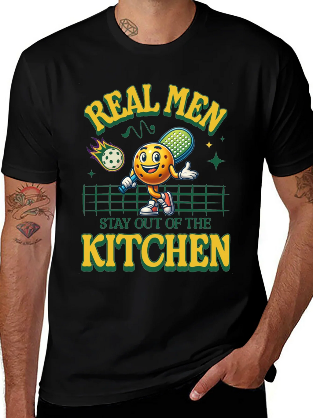 Real Men Pickleball Graphic Tee