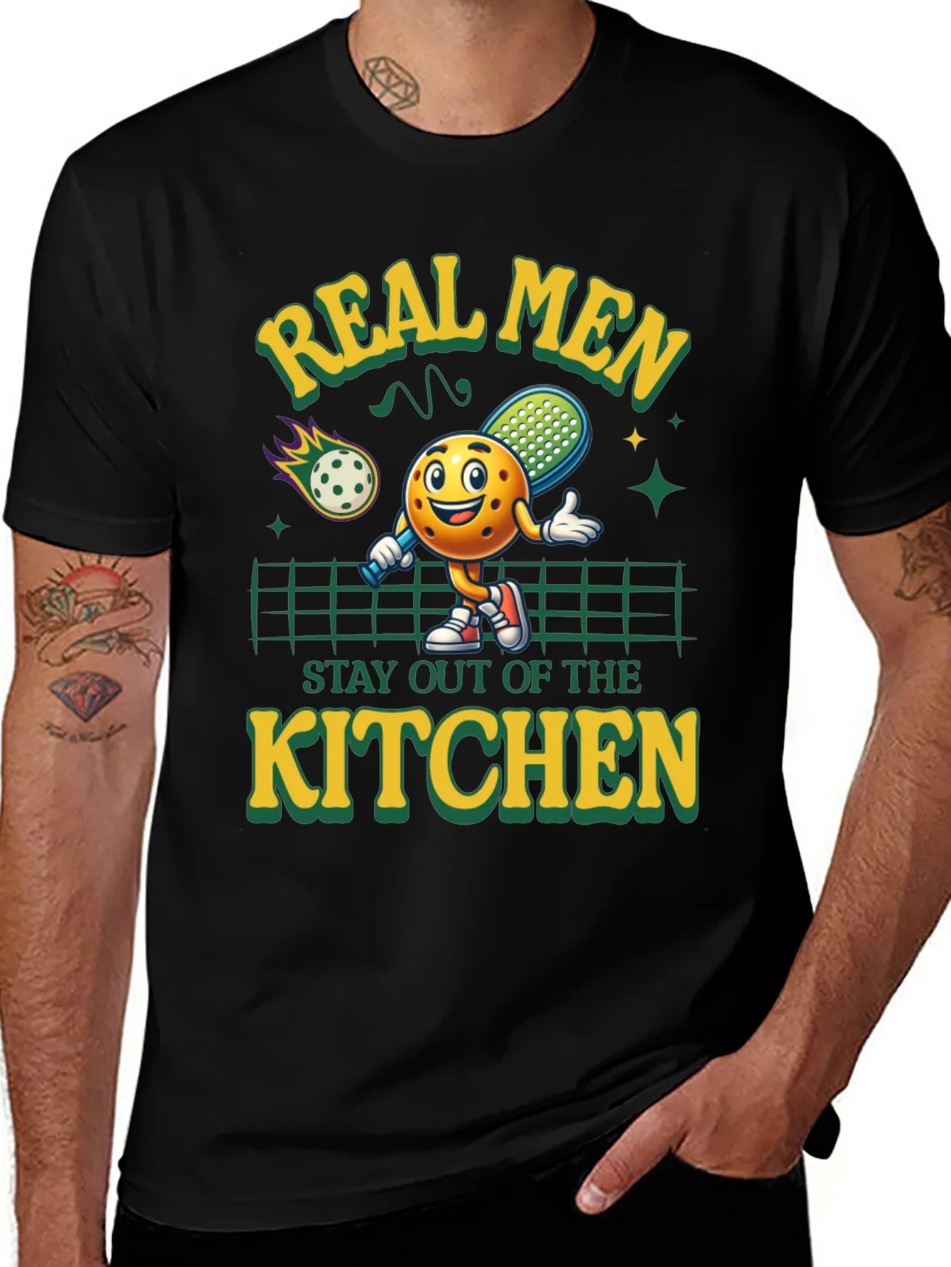 Real Men Pickleball Graphic Tee