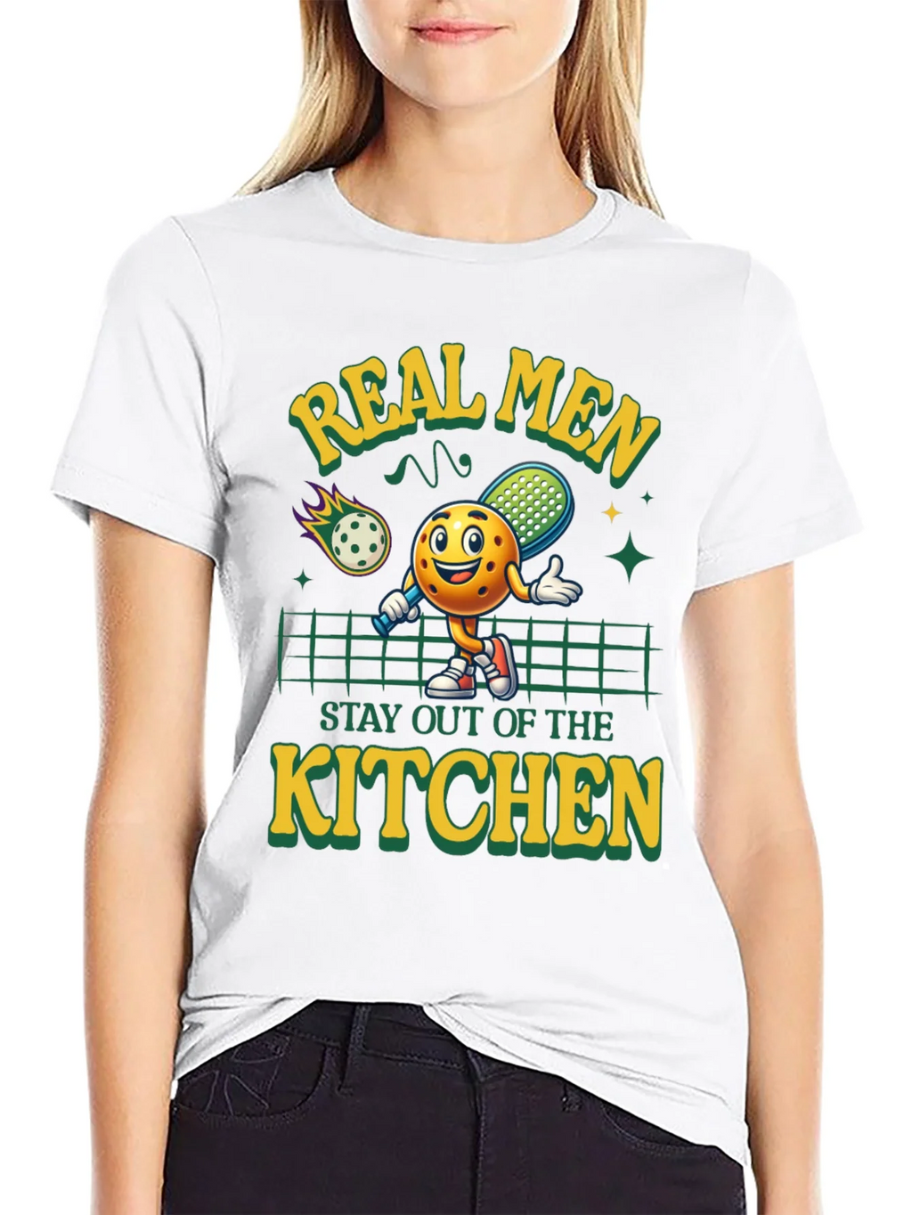 Real Men Pickleball Graphic Tee