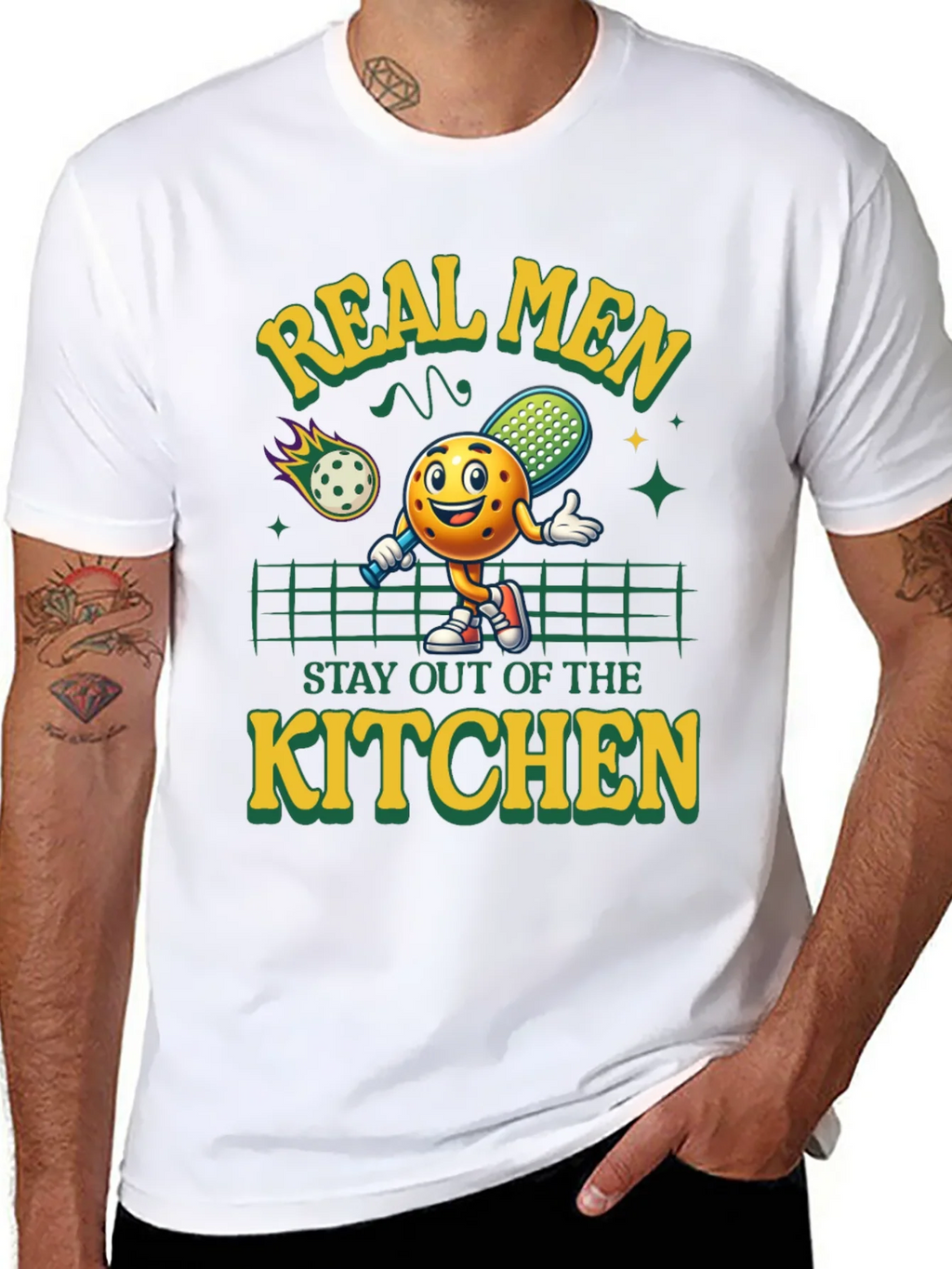 Real Men Pickleball Graphic Tee
