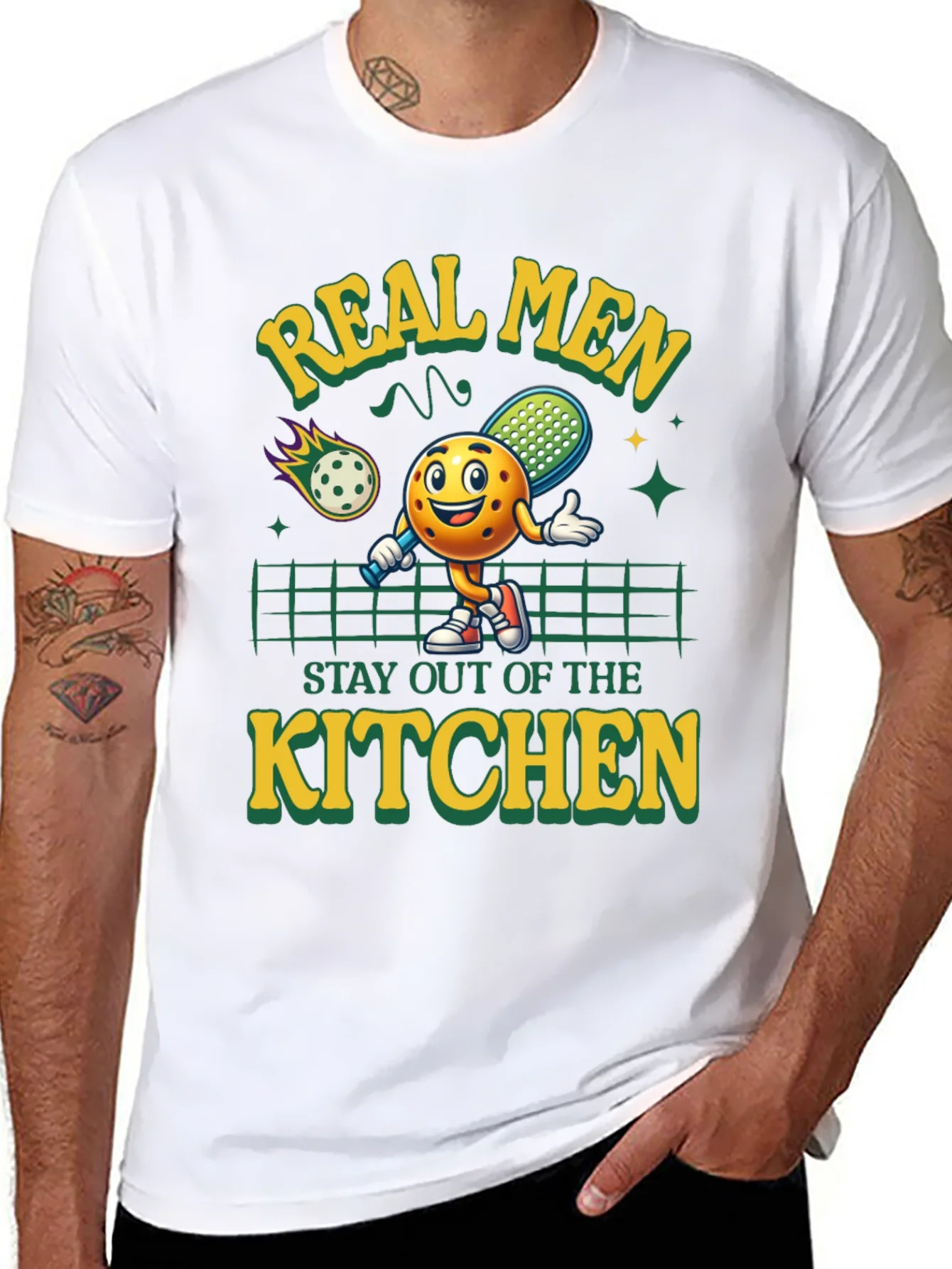 Real Men Pickleball Graphic Tee