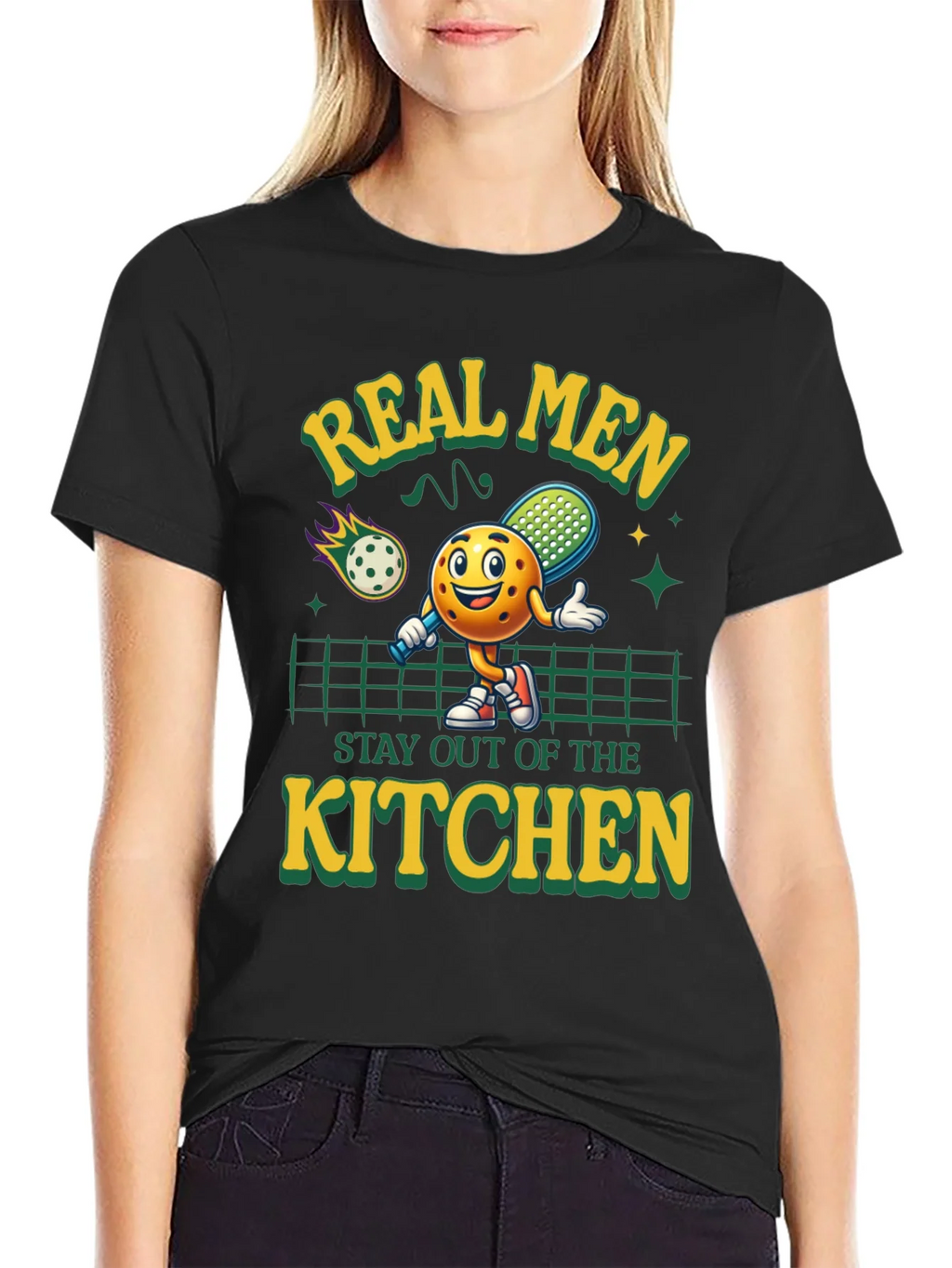 Real Men Pickleball Graphic Tee