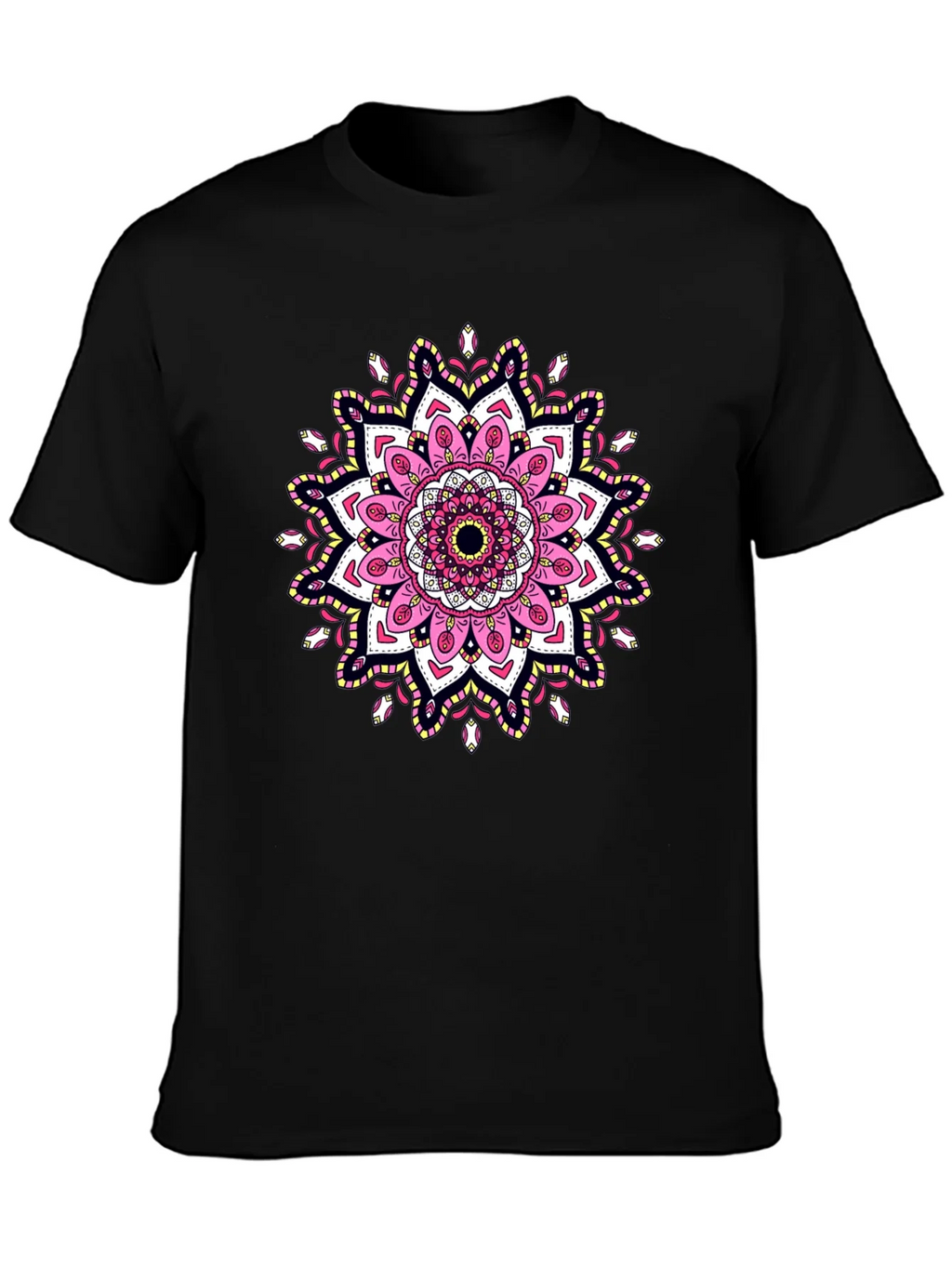 Mandala Print Black T-Shirt