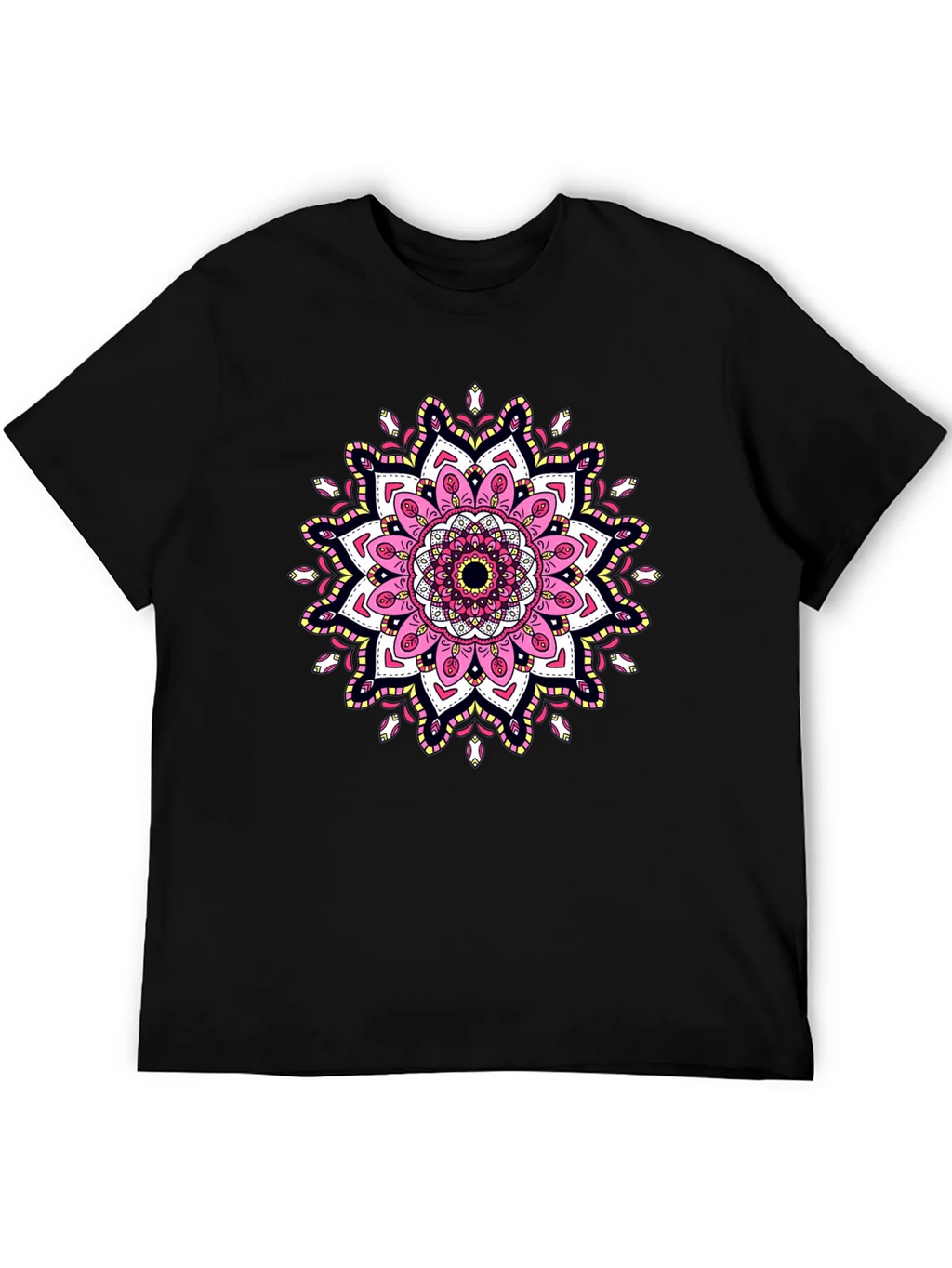 Mandala Print Black T-Shirt