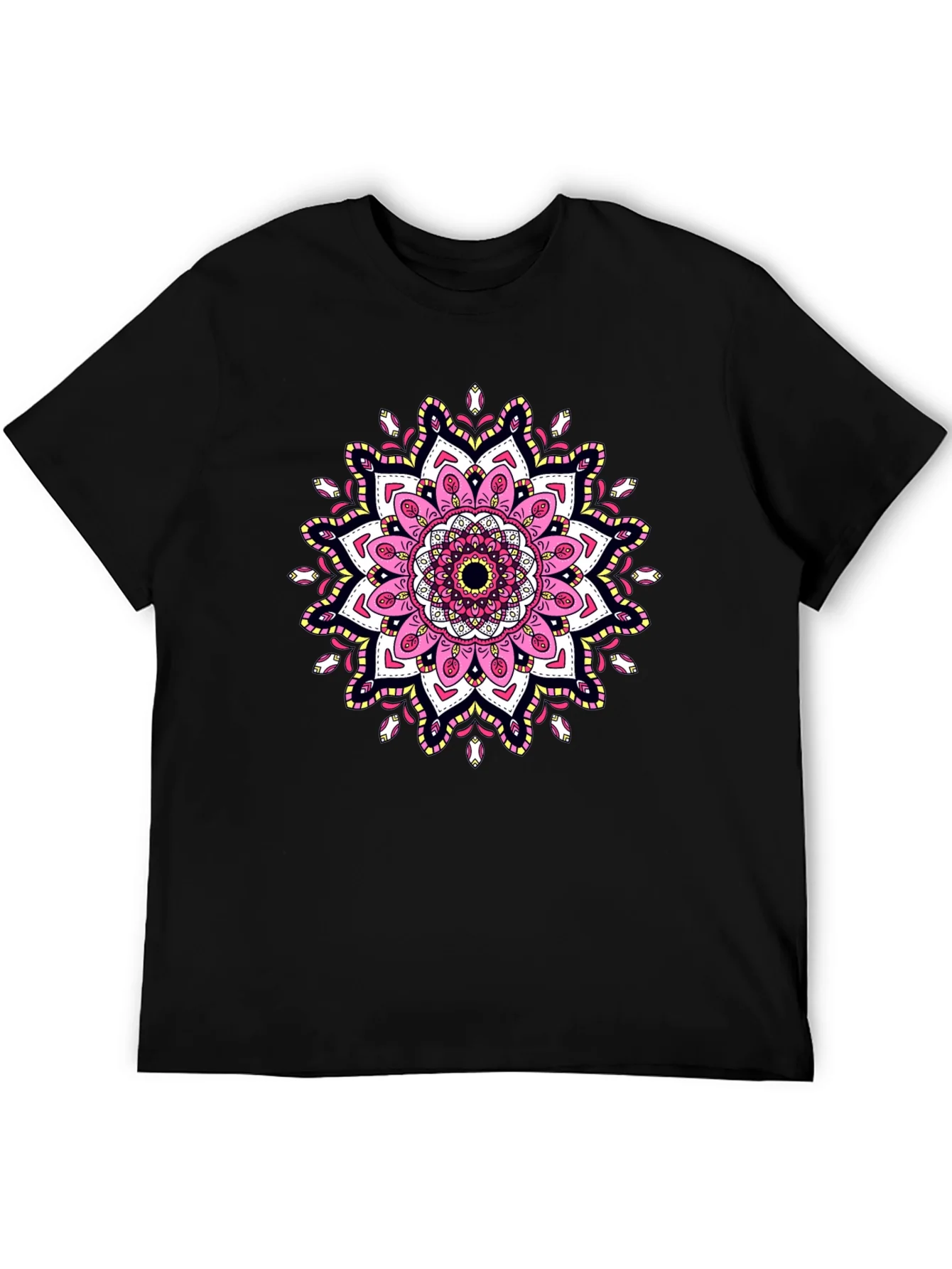 Mandala Print Black T-Shirt