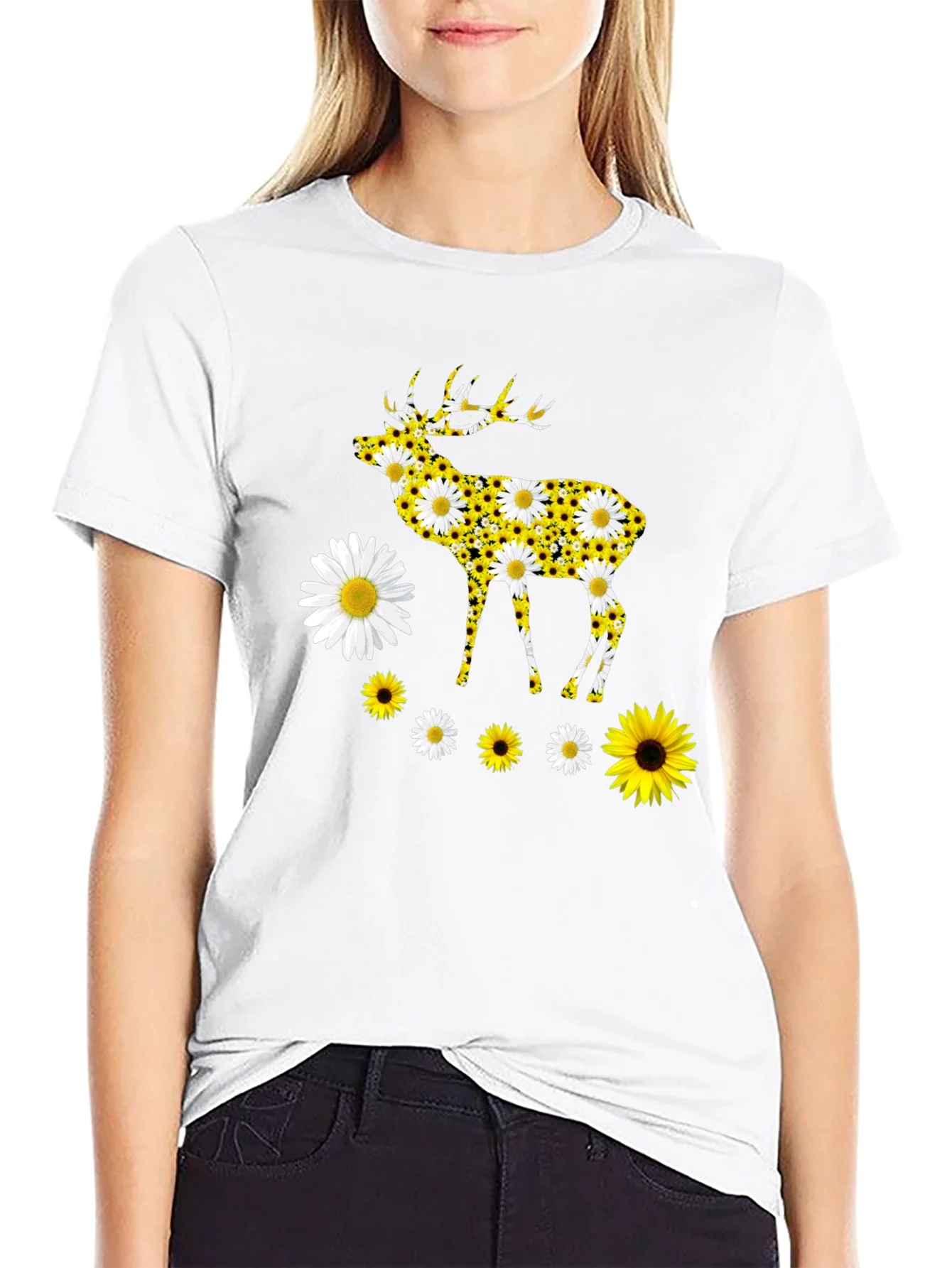 Floral Deer Graphic Tee