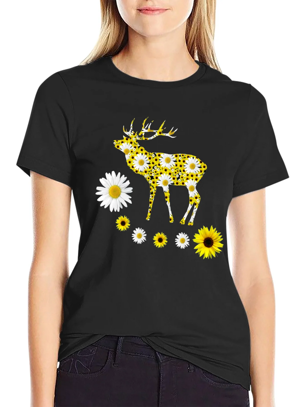 Floral Deer Graphic Tee