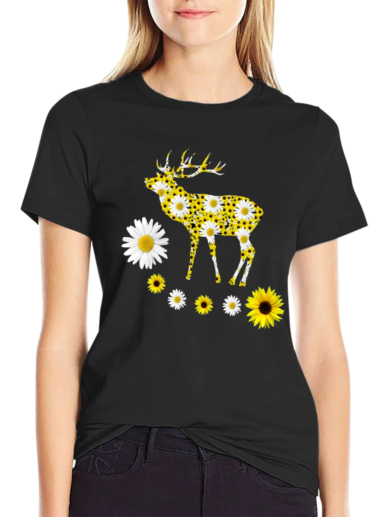 Floral Deer Graphic Tee