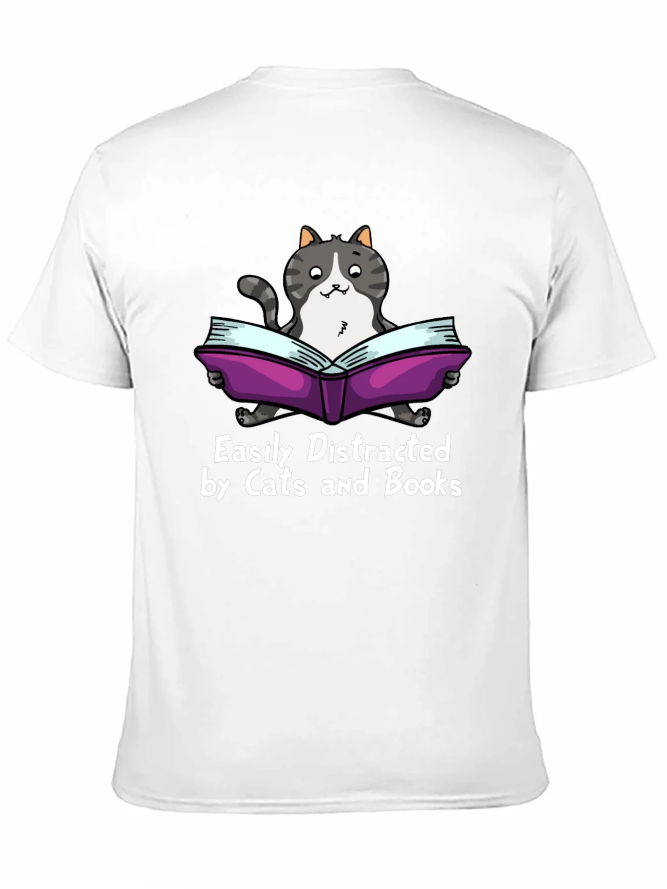 Easily Distracted by Cats and Books T-Shirt