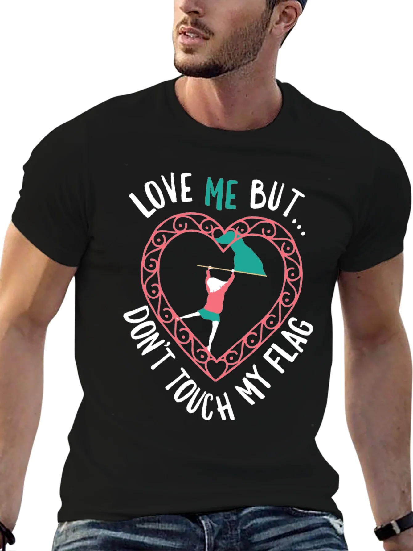 Love Me But Dont Touch My Flag Black T-Shirt