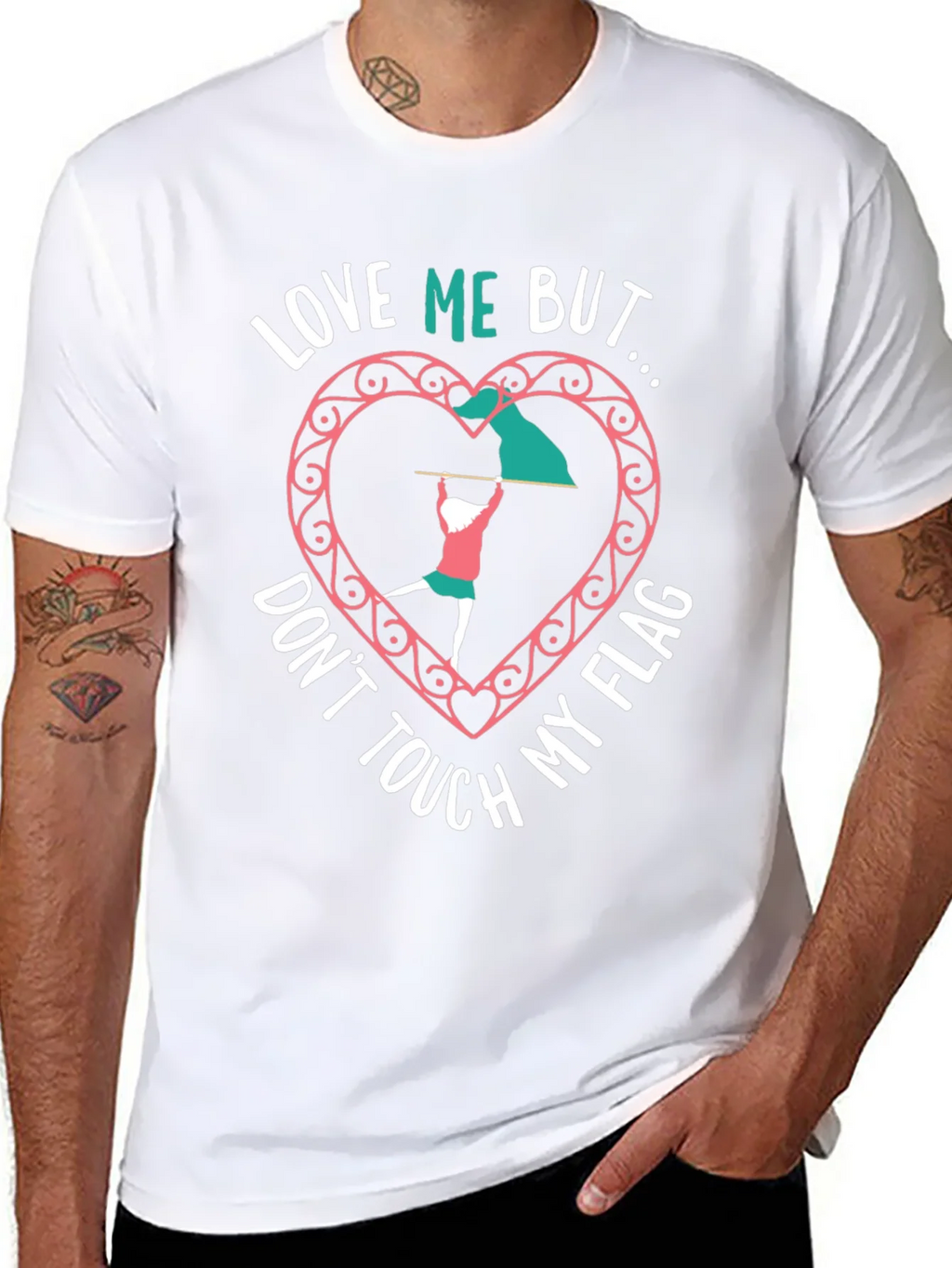 Love Me But Dont Touch My Flag Black T-Shirt