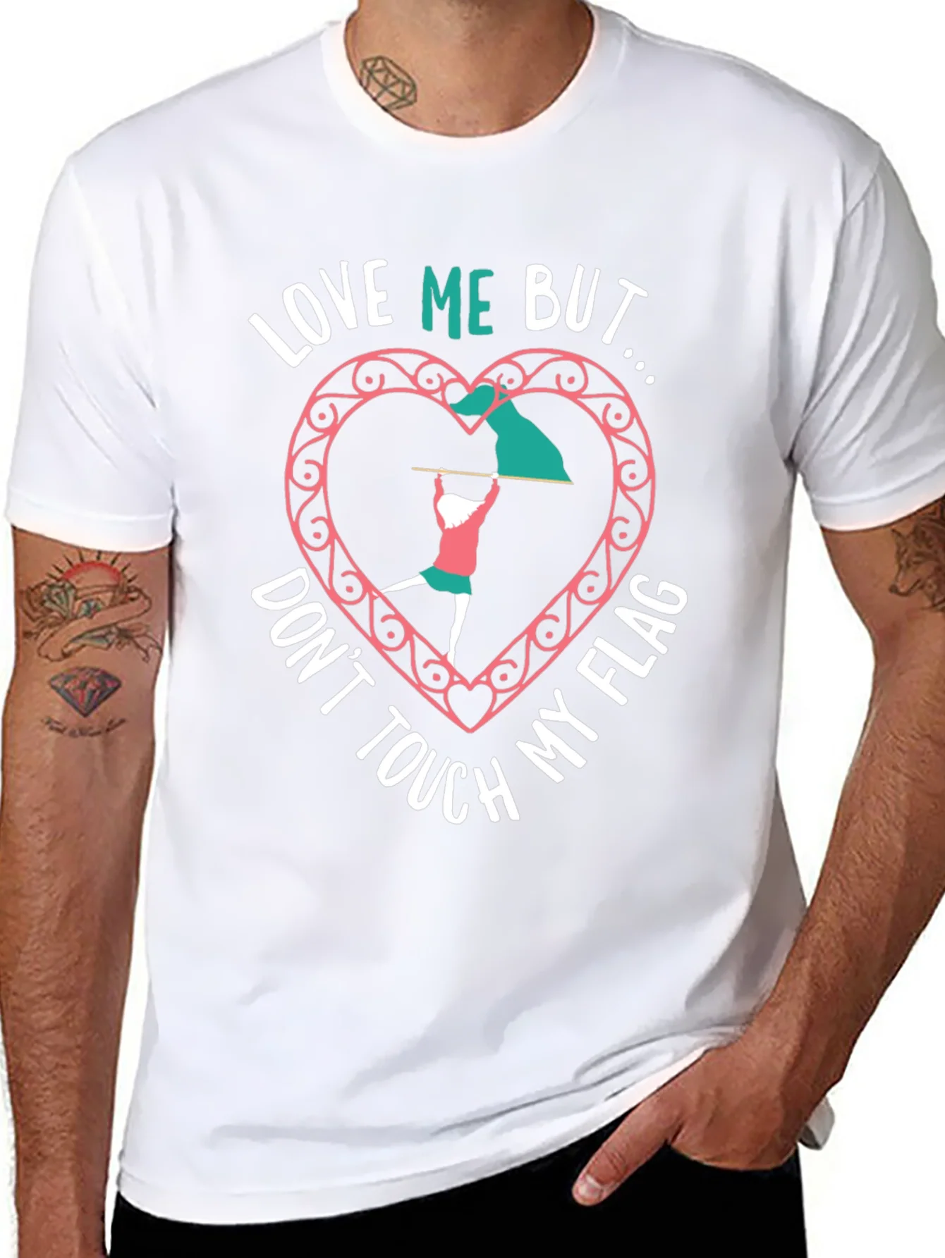 Love Me But Dont Touch My Flag Black T-Shirt