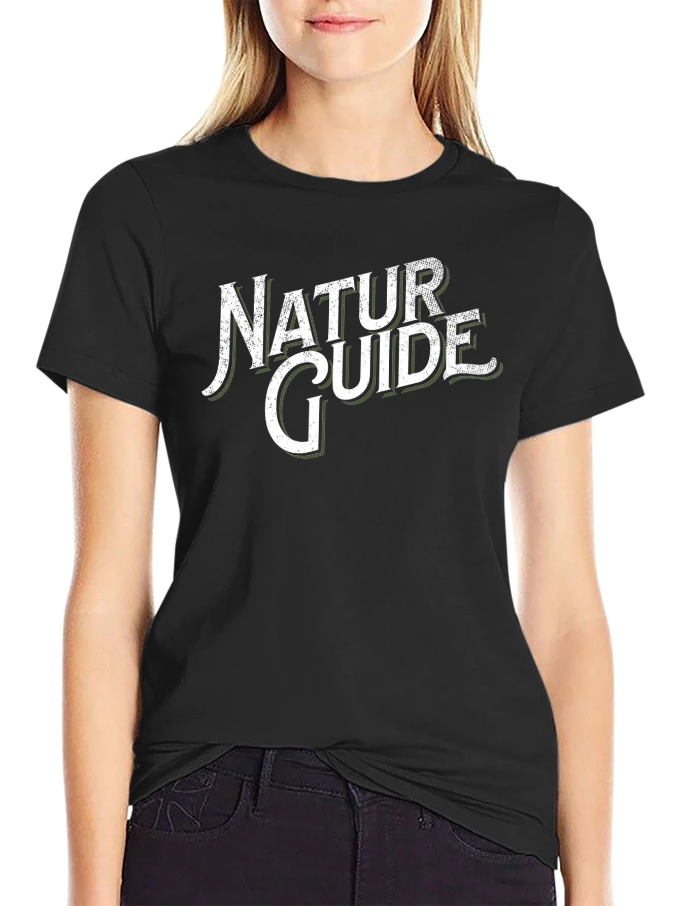 Natur Guide Black T-Shirt for Outdoorsy Types