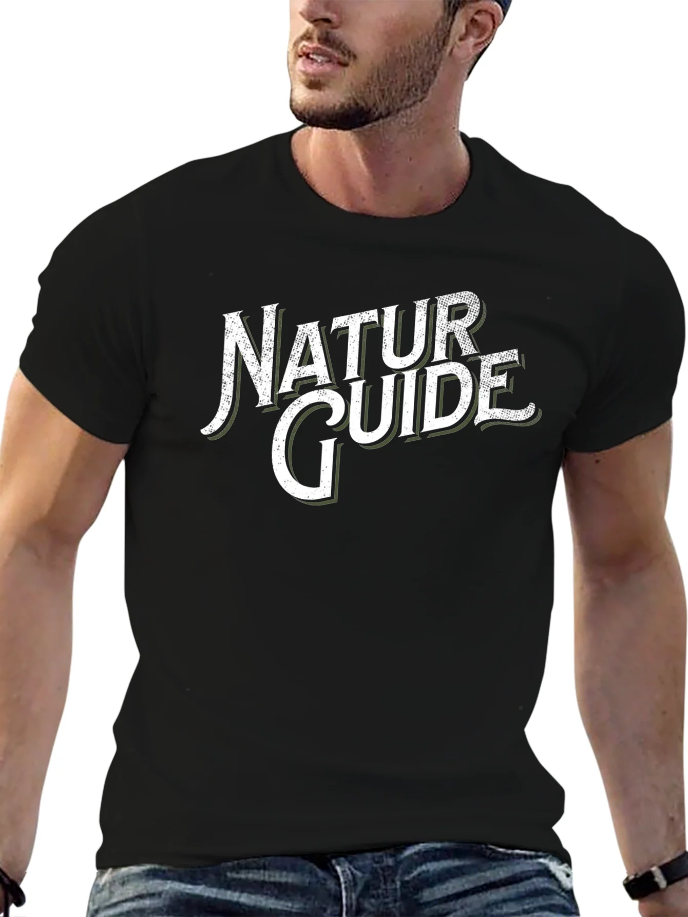 Natur Guide Black T-Shirt for Outdoorsy Types