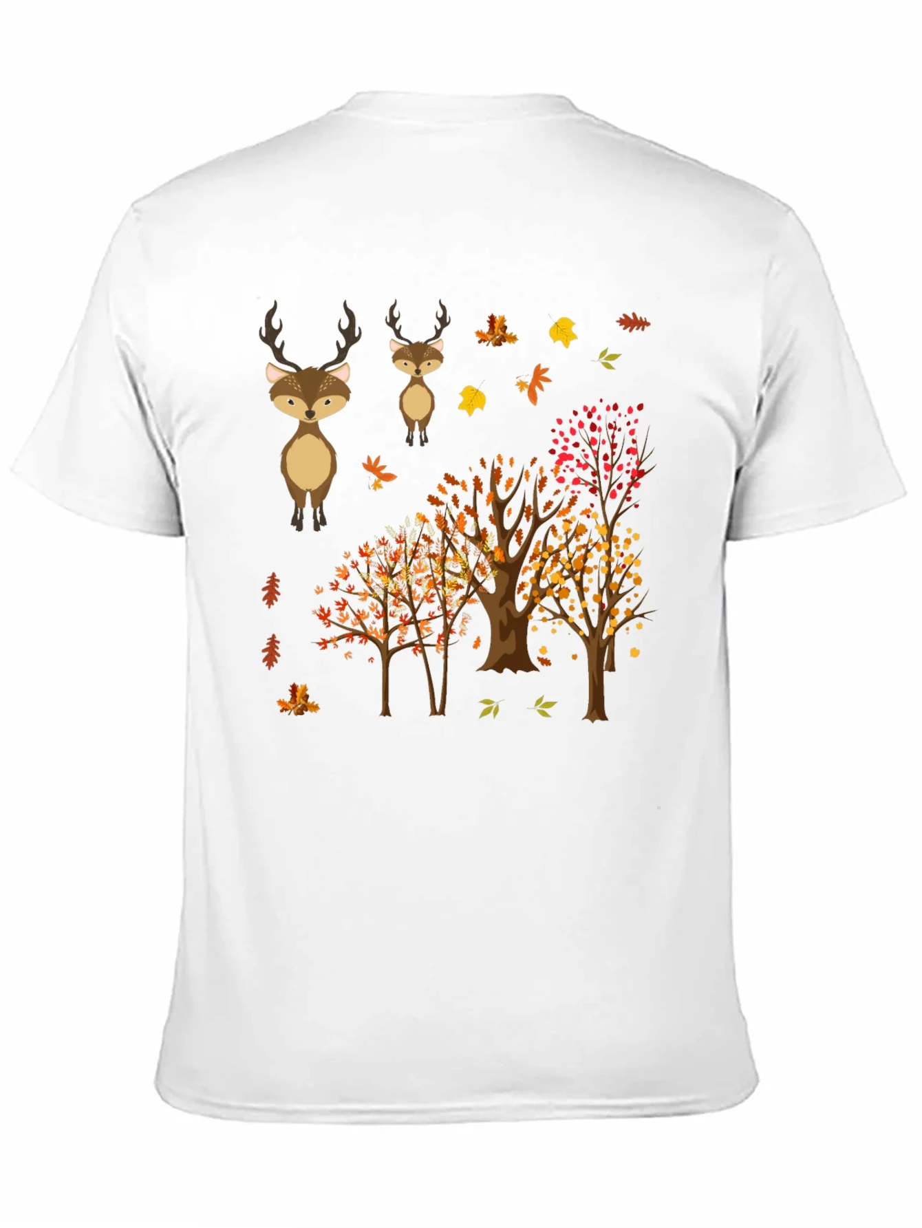 Autumn Deer & Tree Graphic Tee - Nature Lovers T-Shirt