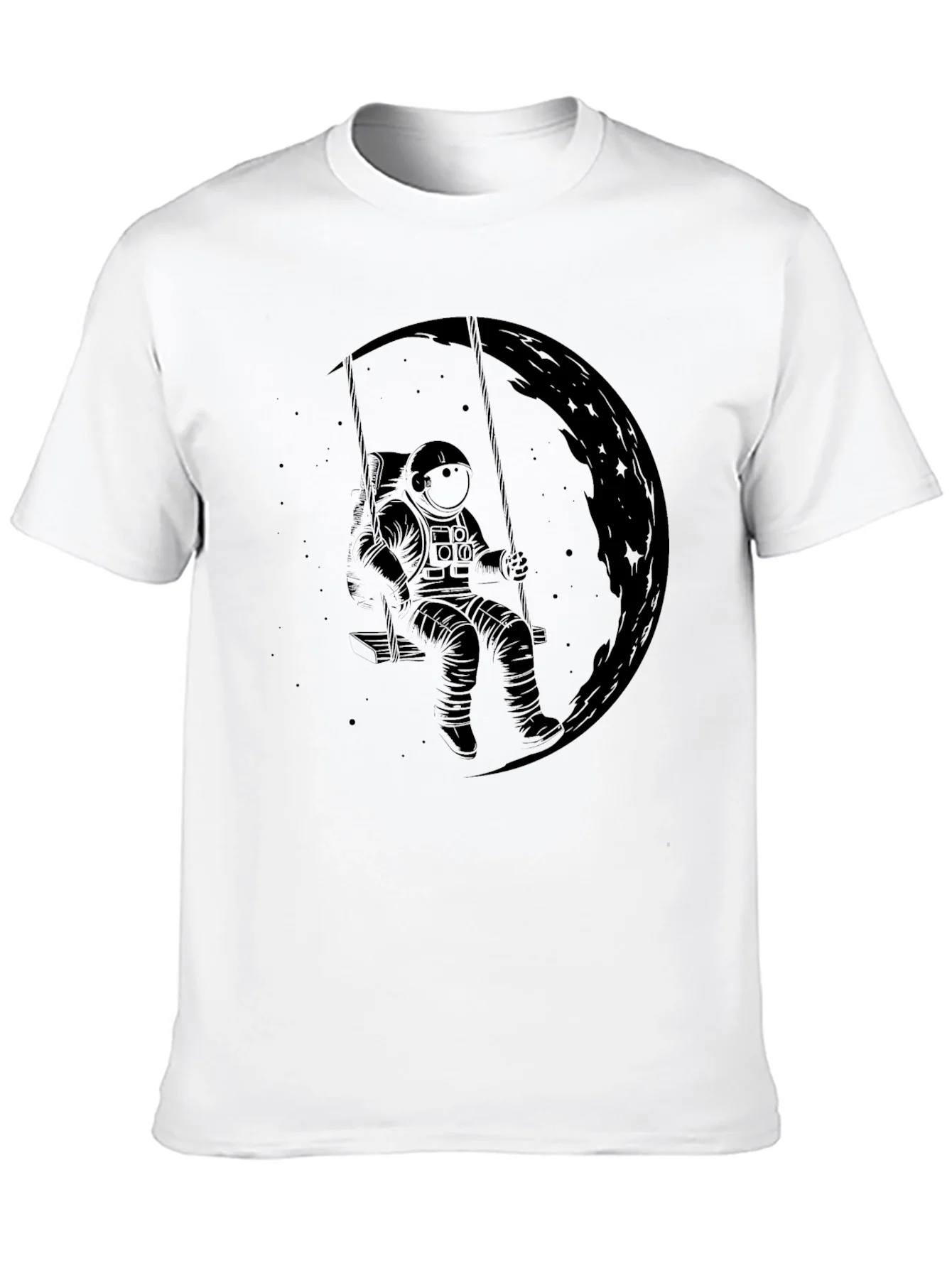 Astronaut Moon Swing Graphic T-Shirt - Black