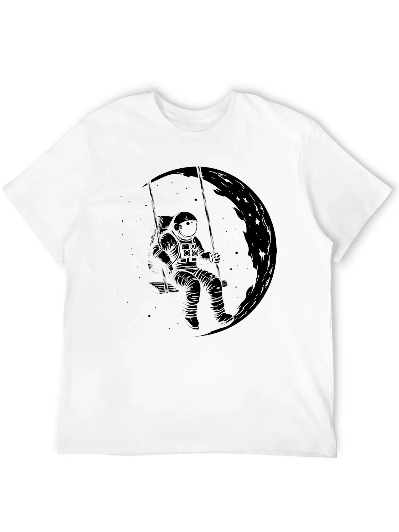 Astronaut Moon Swing Graphic T-Shirt - Black