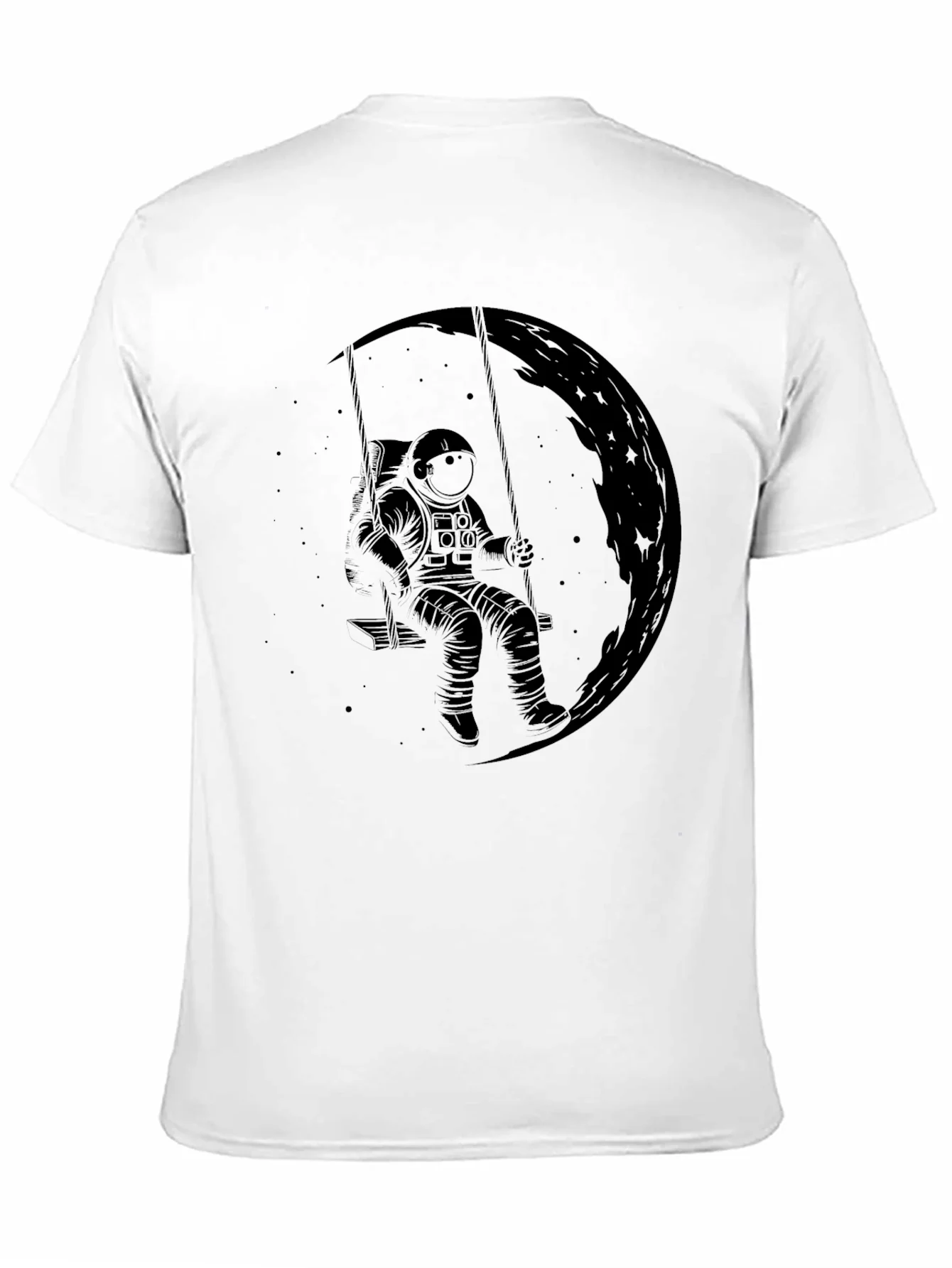 Astronaut Moon Swing Graphic T-Shirt - Black