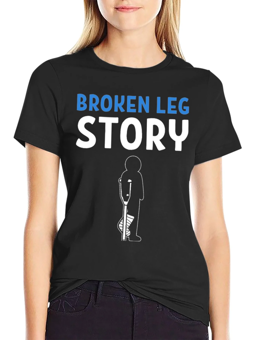 Broken Leg Story T-Shirt Funny Injury Recovery Tee