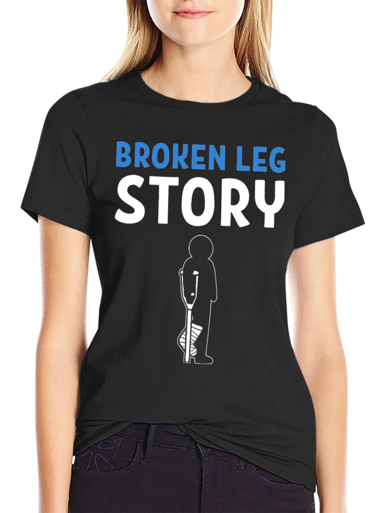 Broken Leg Story T-Shirt Funny Injury Recovery Tee