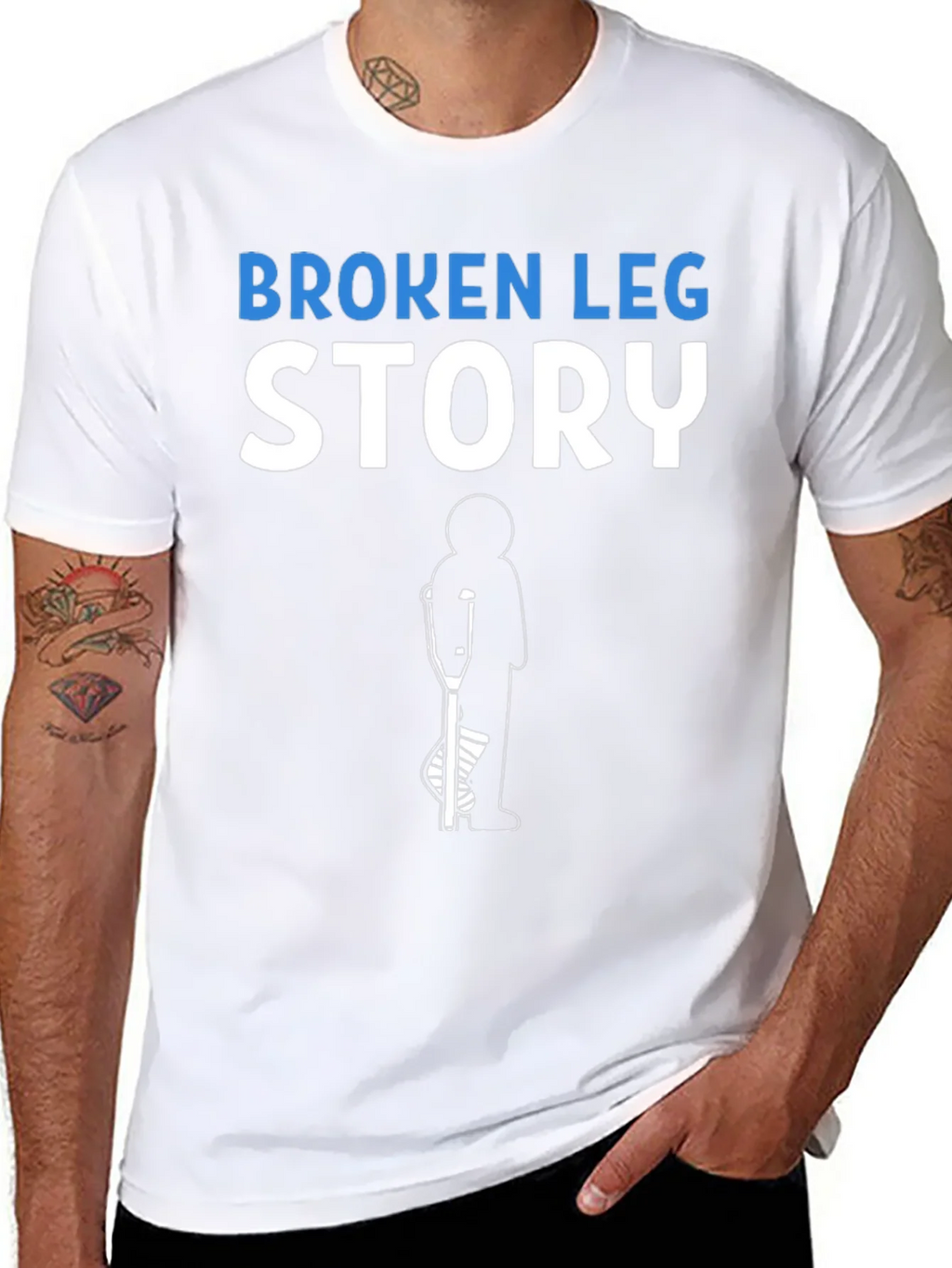 Broken Leg Story T-Shirt Funny Injury Recovery Tee