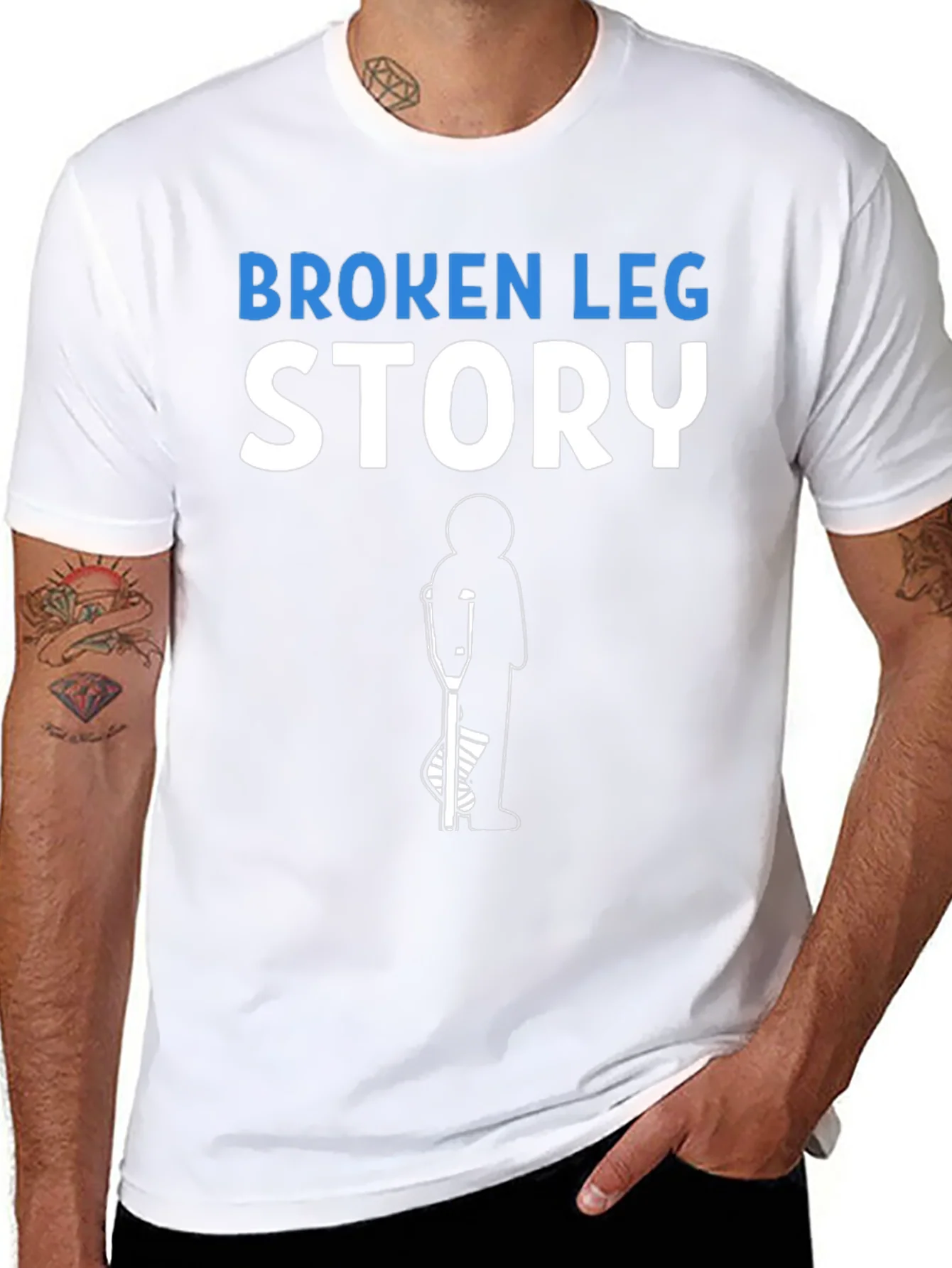 Broken Leg Story T-Shirt Funny Injury Recovery Tee