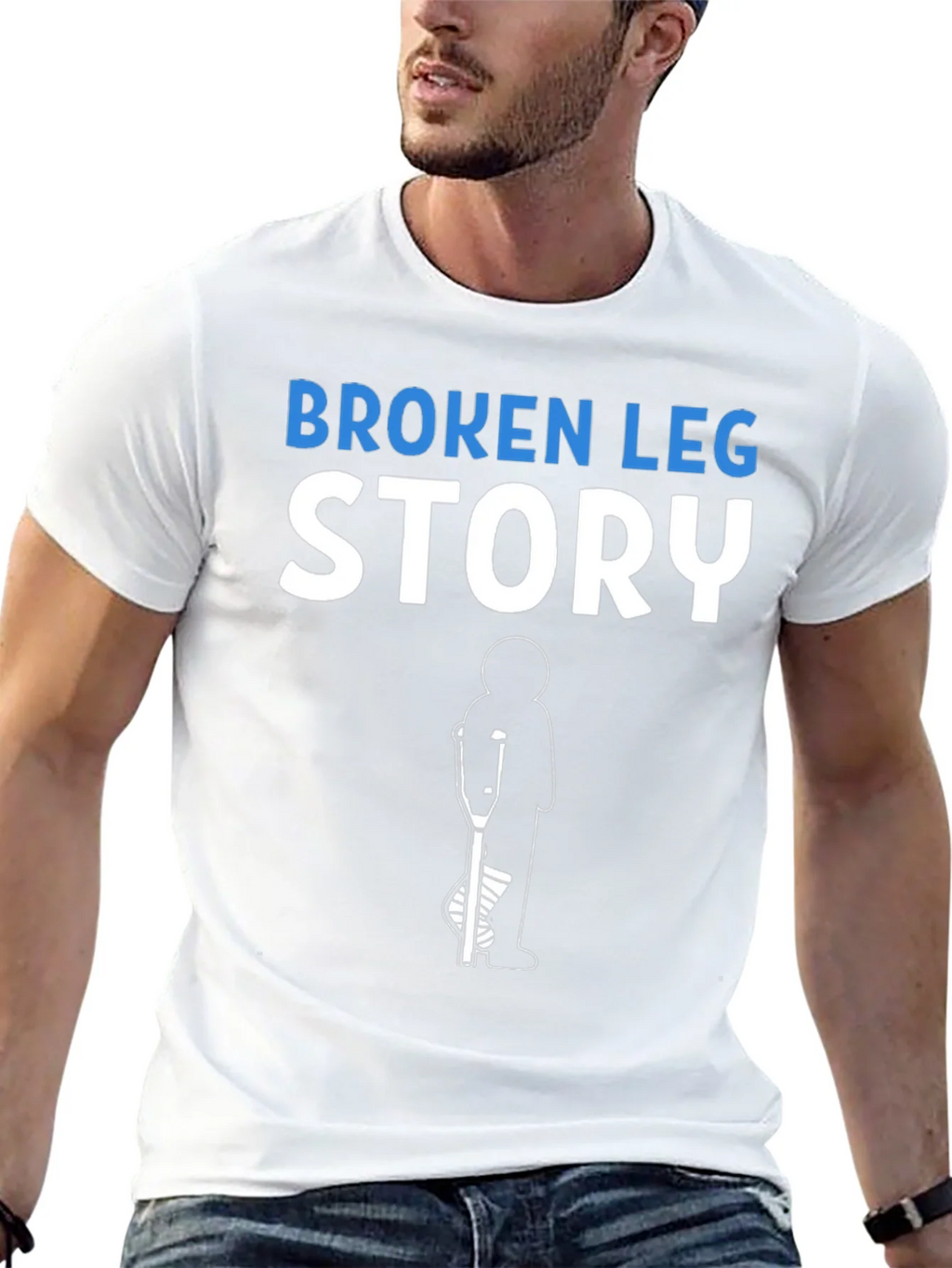 Broken Leg Story T-Shirt Funny Injury Recovery Tee