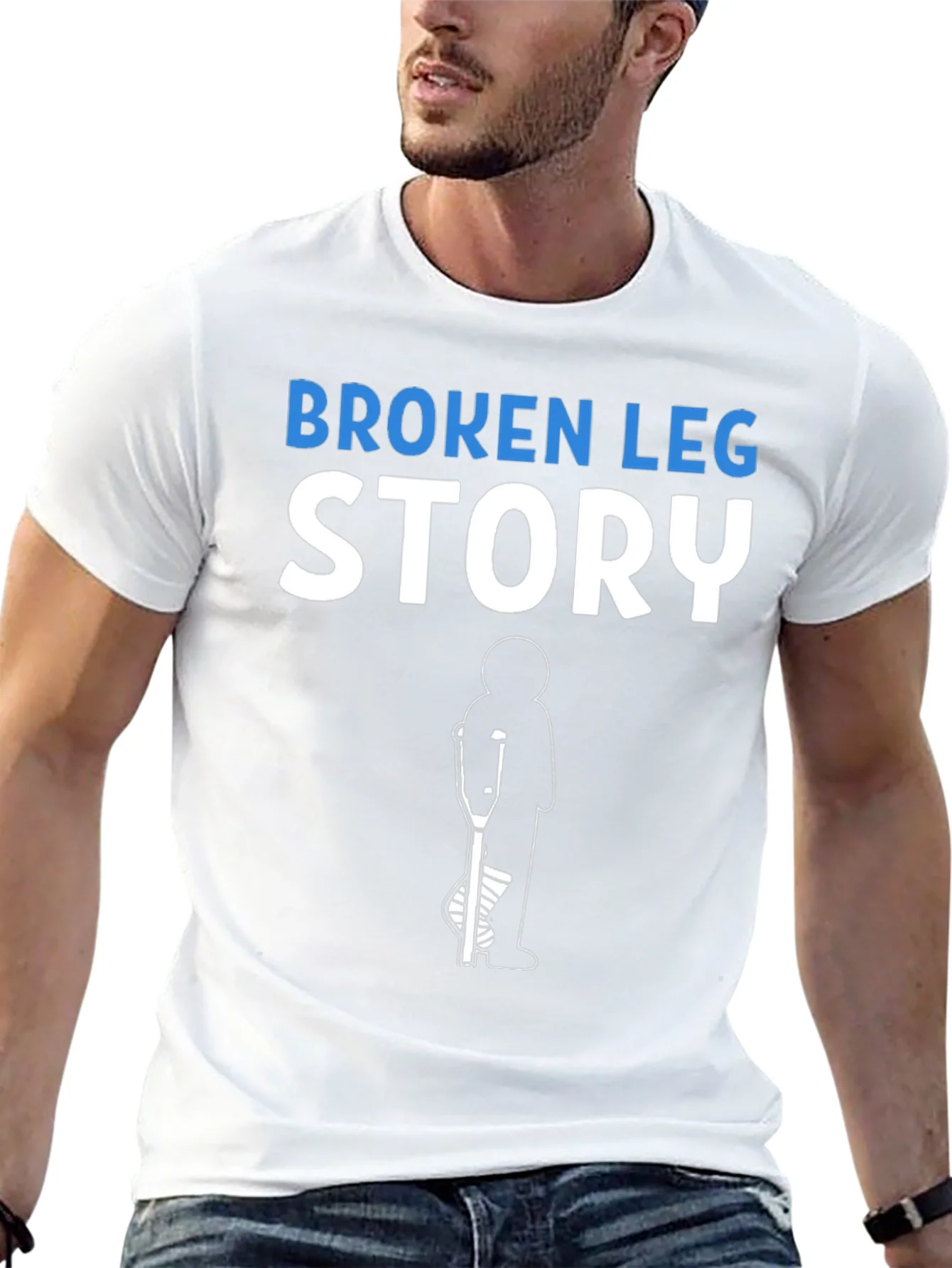Broken Leg Story T-Shirt Funny Injury Recovery Tee