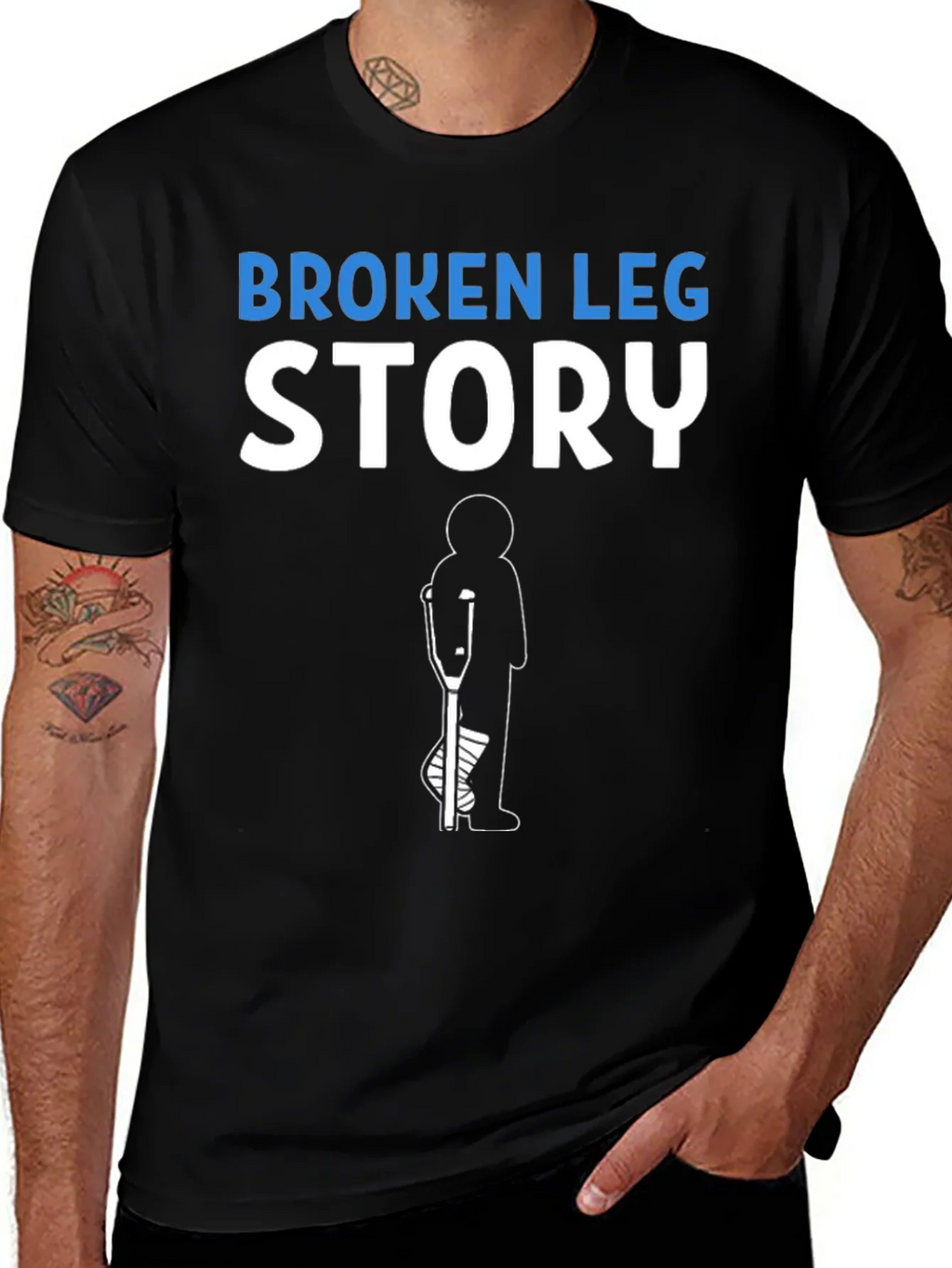 Broken Leg Story T-Shirt Funny Injury Recovery Tee