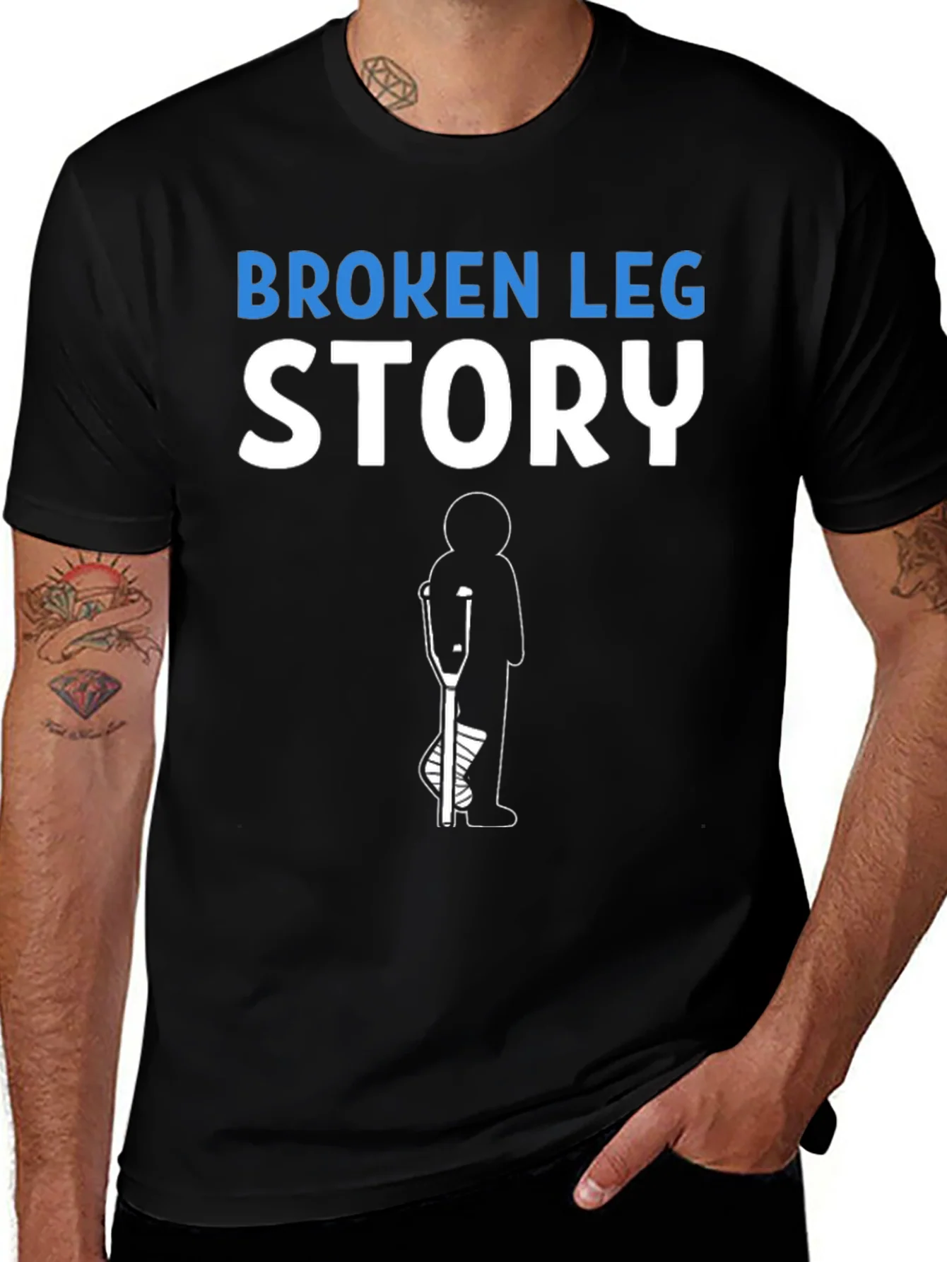 Broken Leg Story T-Shirt Funny Injury Recovery Tee