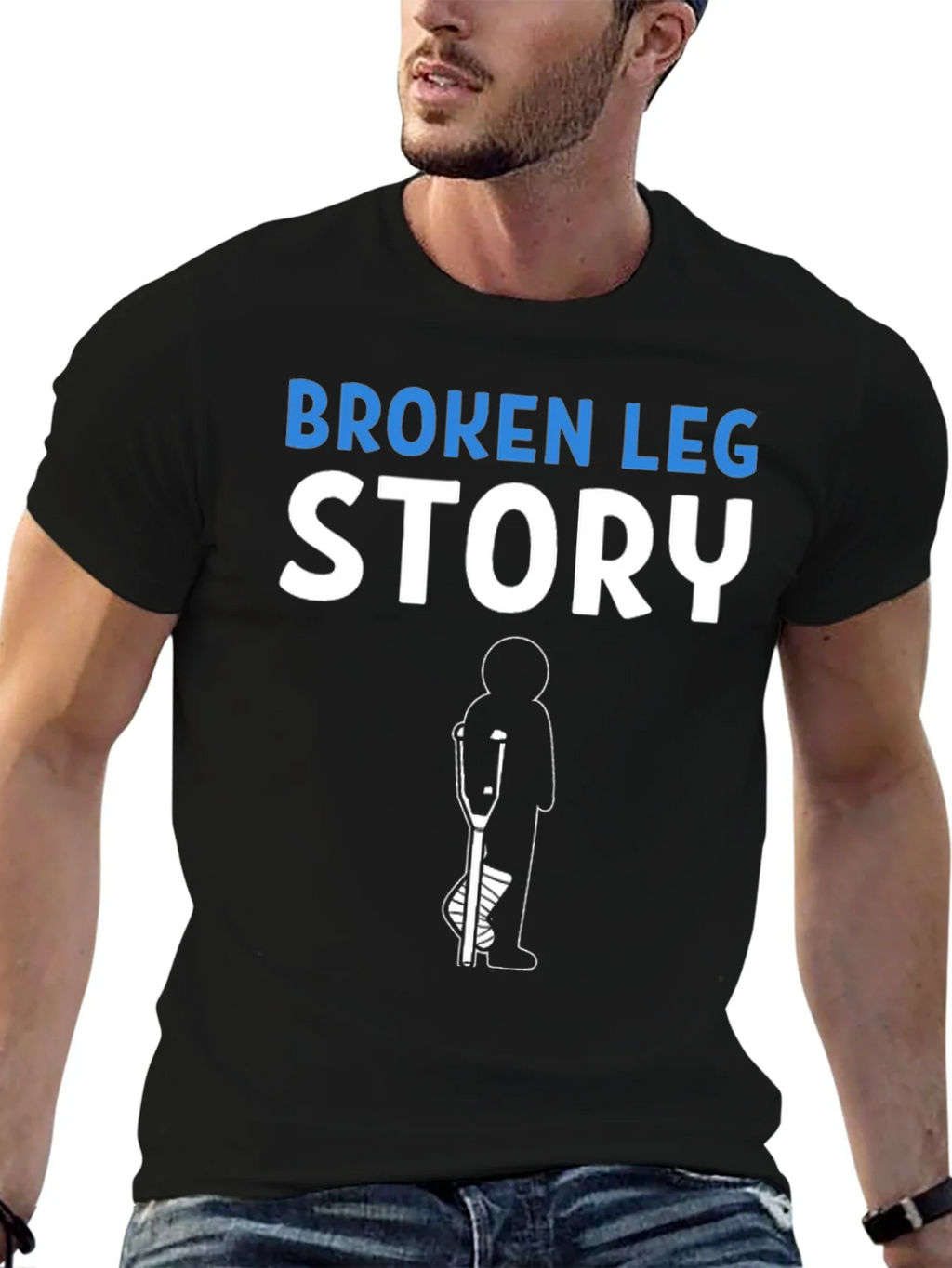 Broken Leg Story T-Shirt Funny Injury Recovery Tee