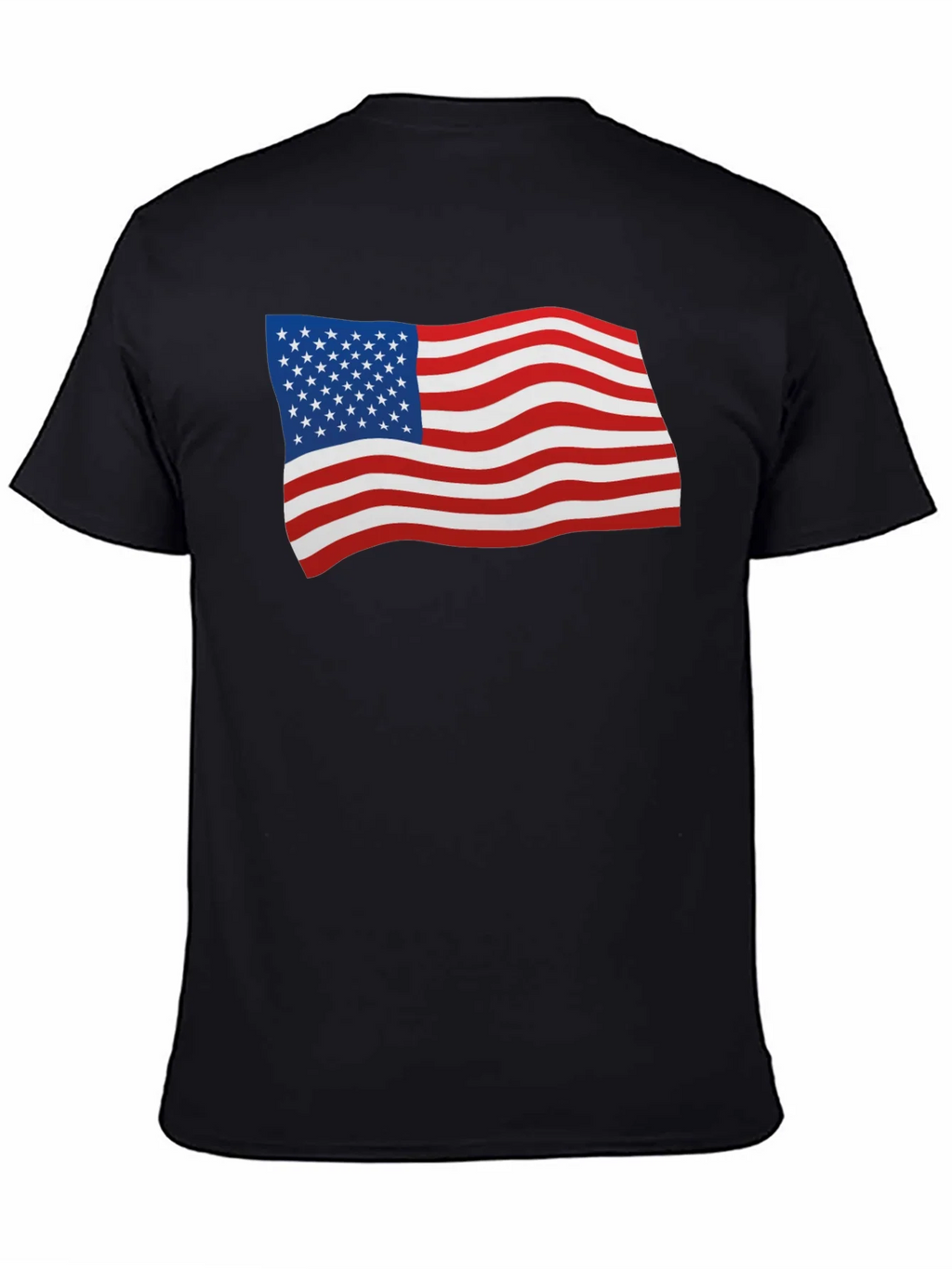 American Flag Graphic Tee - Black Cotton Blend