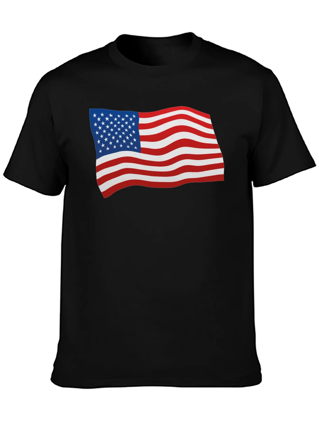 American Flag Graphic Tee - Black Cotton Blend