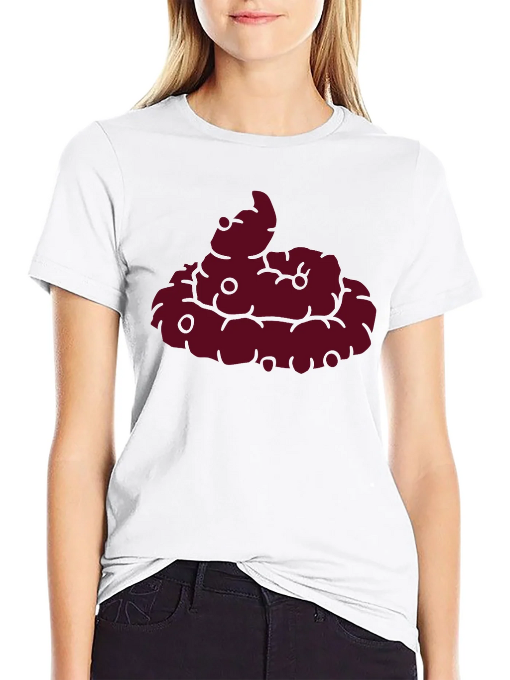 Funny Poop Emoji Graphic Black T-Shirt