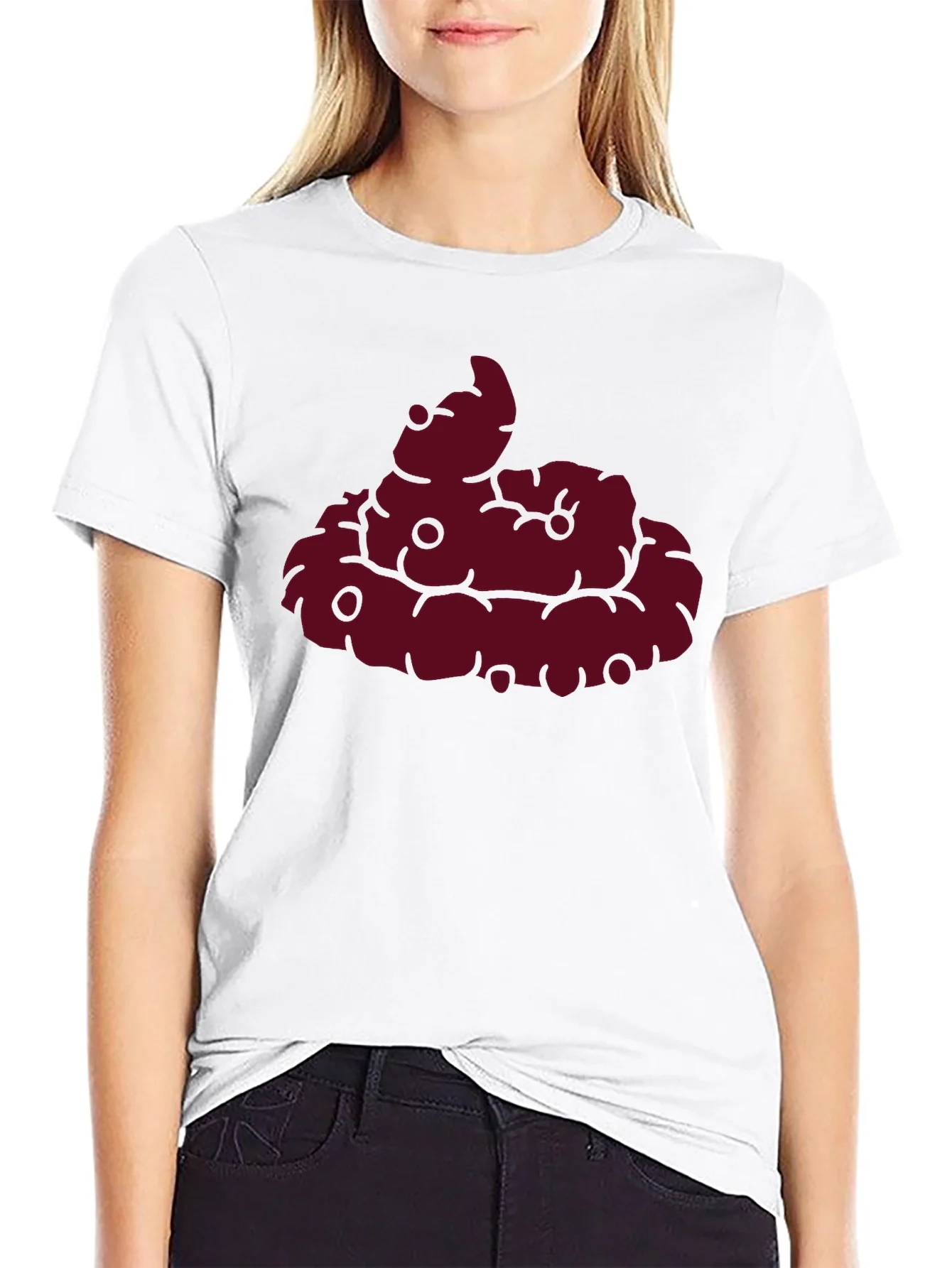 Funny Poop Emoji Graphic Black T-Shirt