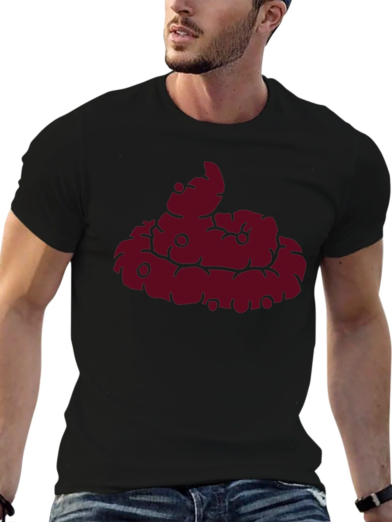 Funny Poop Emoji Graphic Black T-Shirt