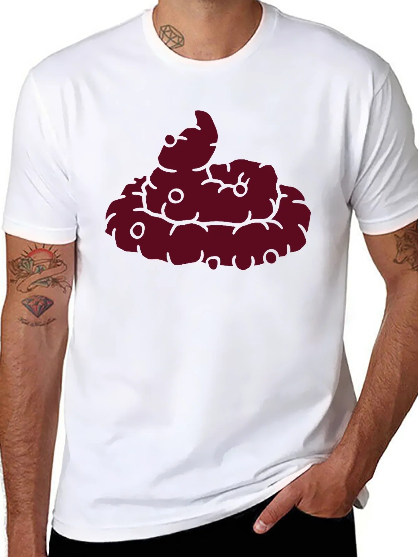 Funny Poop Emoji Graphic Black T-Shirt
