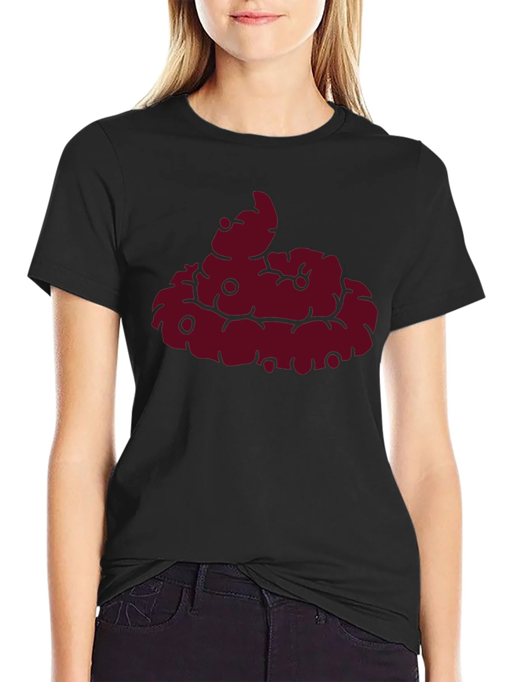 Funny Poop Emoji Graphic Black T-Shirt
