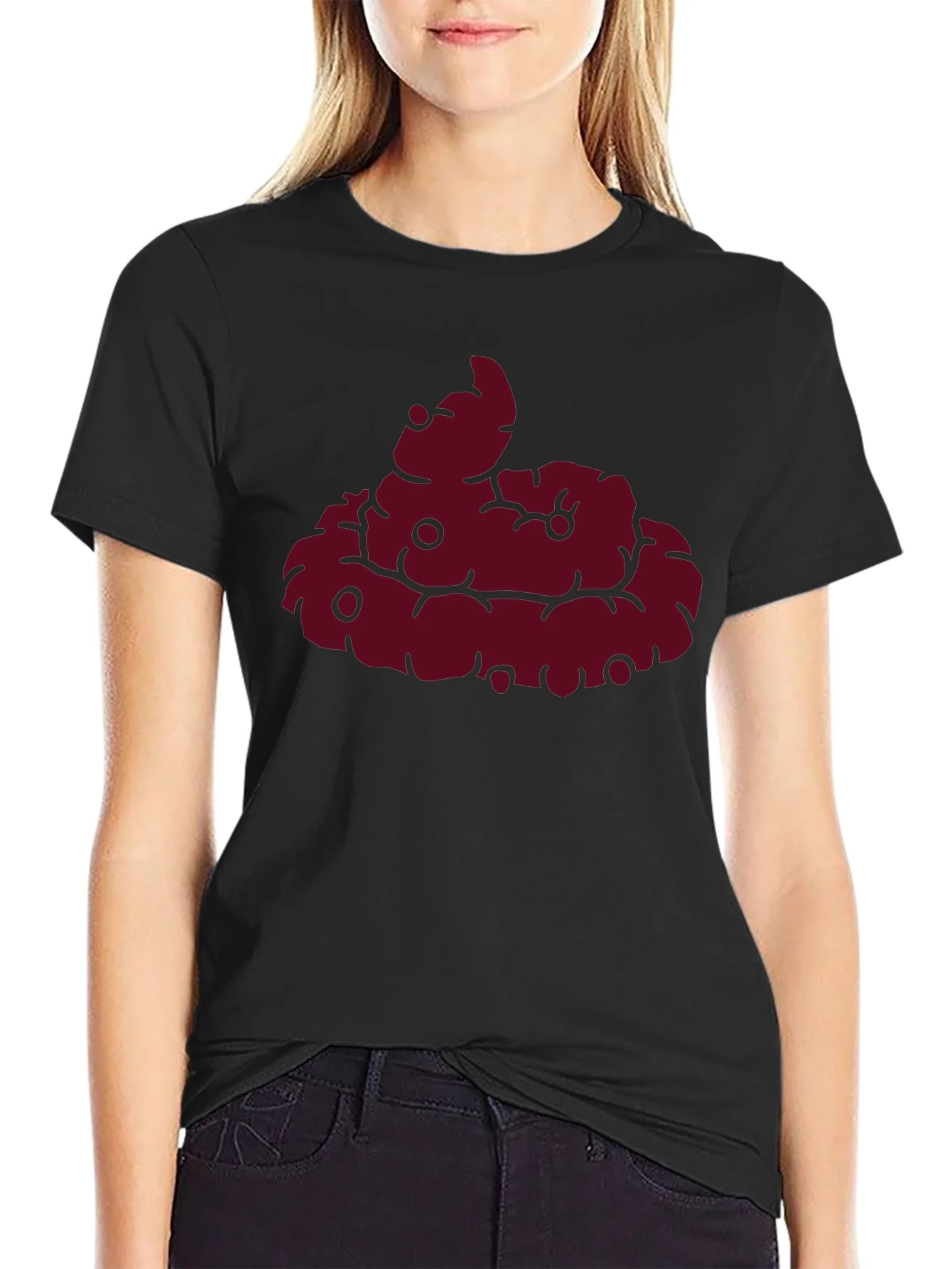 Funny Poop Emoji Graphic Black T-Shirt