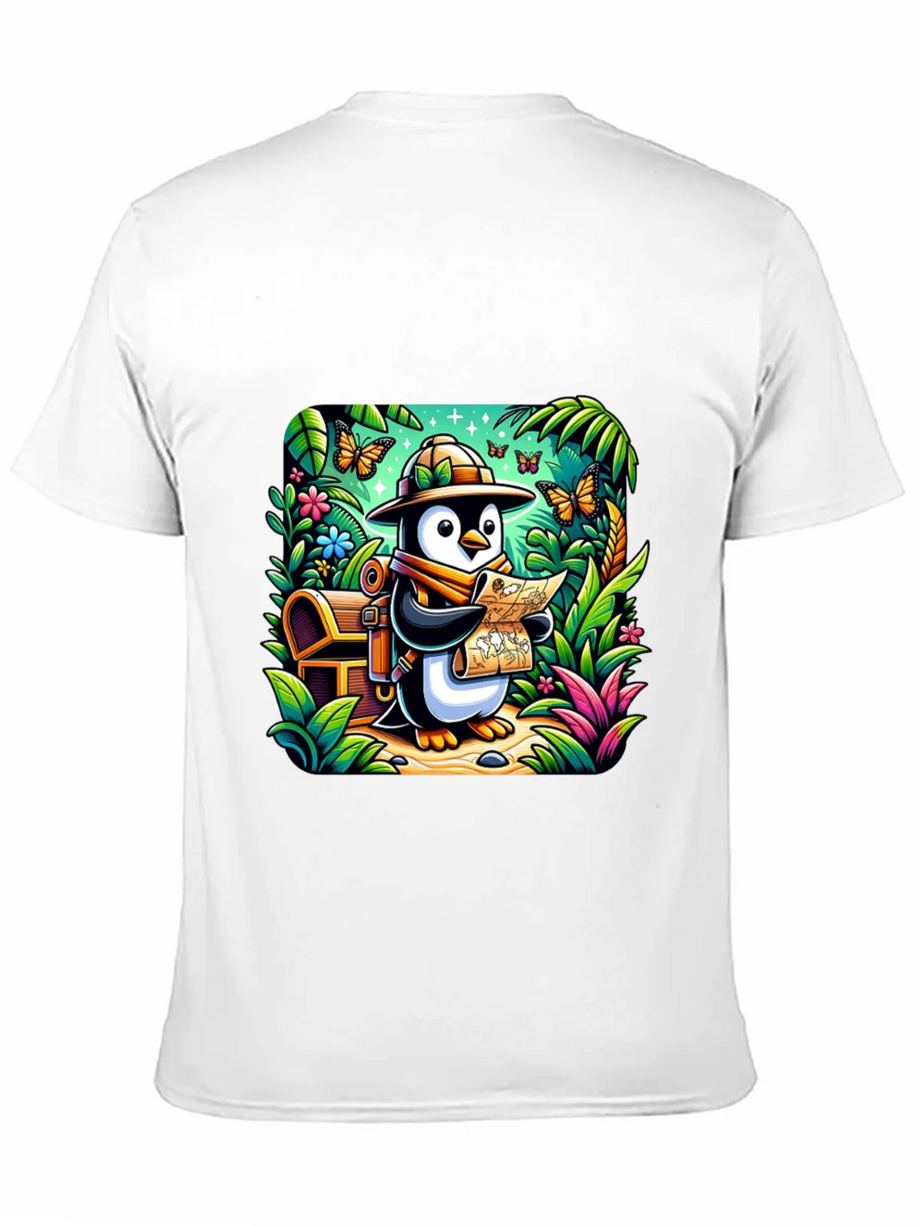 Adventurer Penguin T-Shirt - Treasure Hunt Design